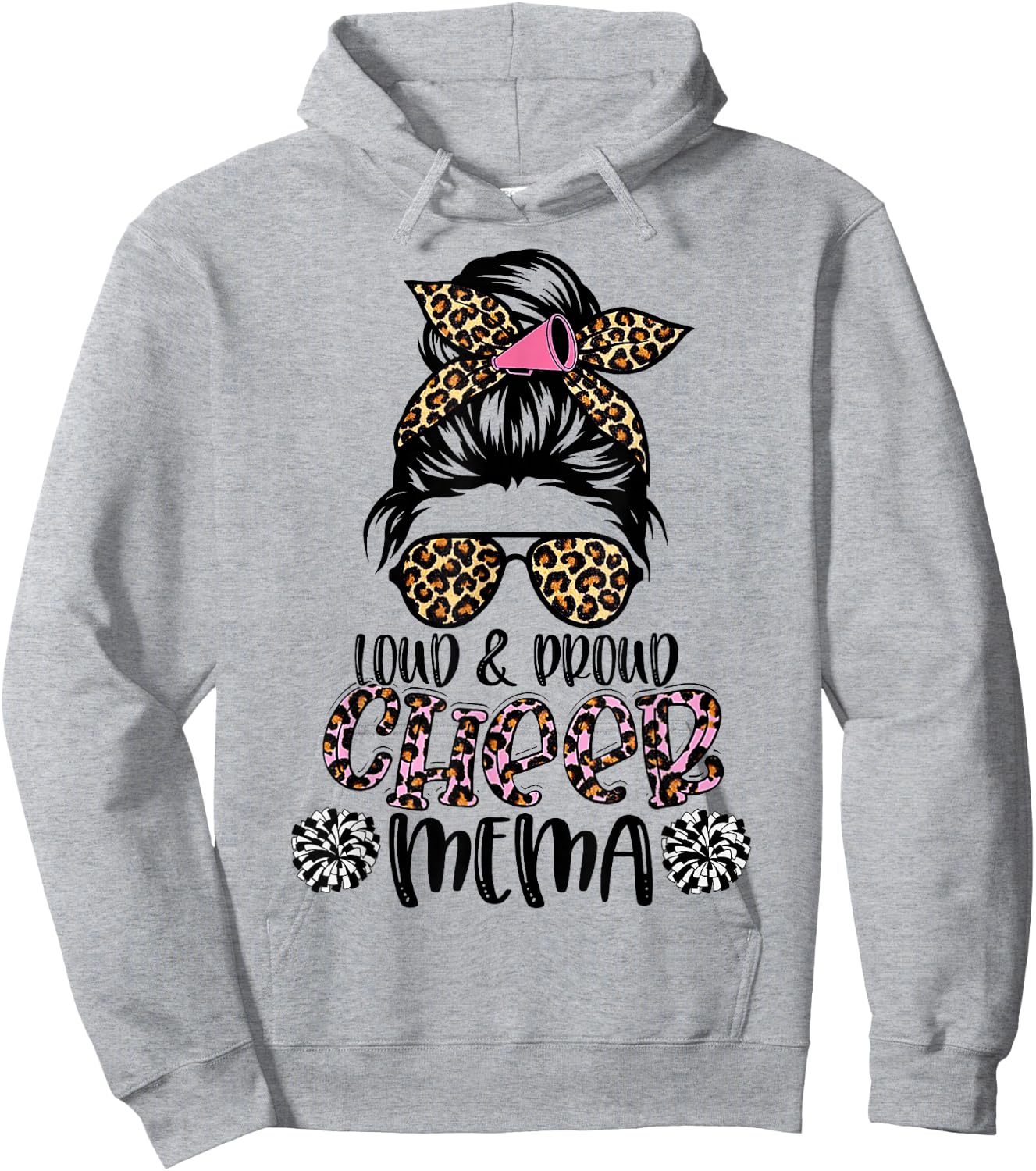 Loud And Proud Cheer Mema Leopard Mother's Day Hoodie - Hoodie | Ash