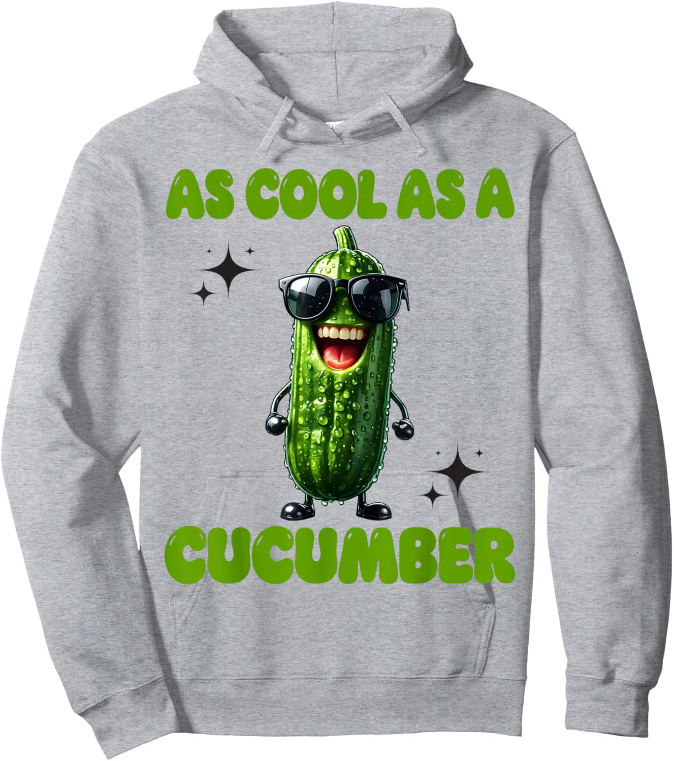 As Cool As a Cucumber Funny Cucumber in Sunglusses Design Hoodie - Hoodie | Ash