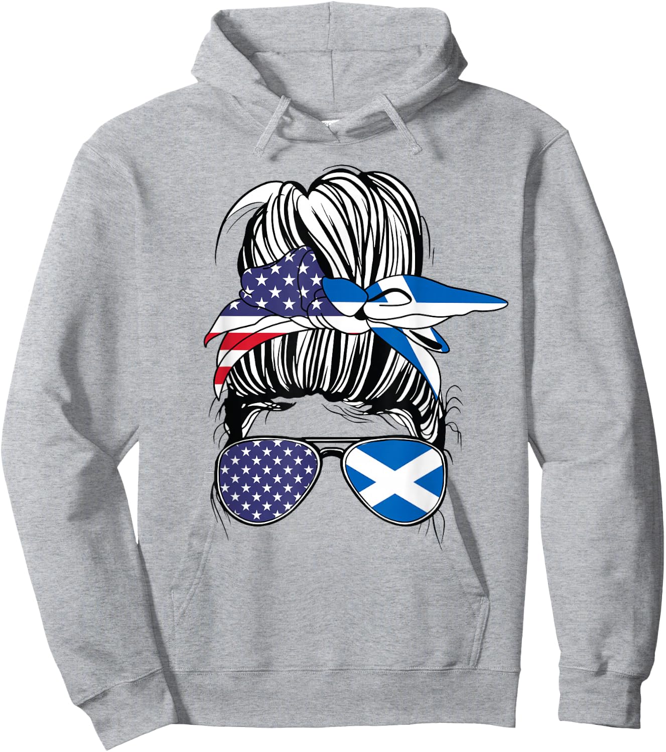 Scottish American Heritage Scottish Women USA Girl Scotland Hoodie - Hoodie | Ash