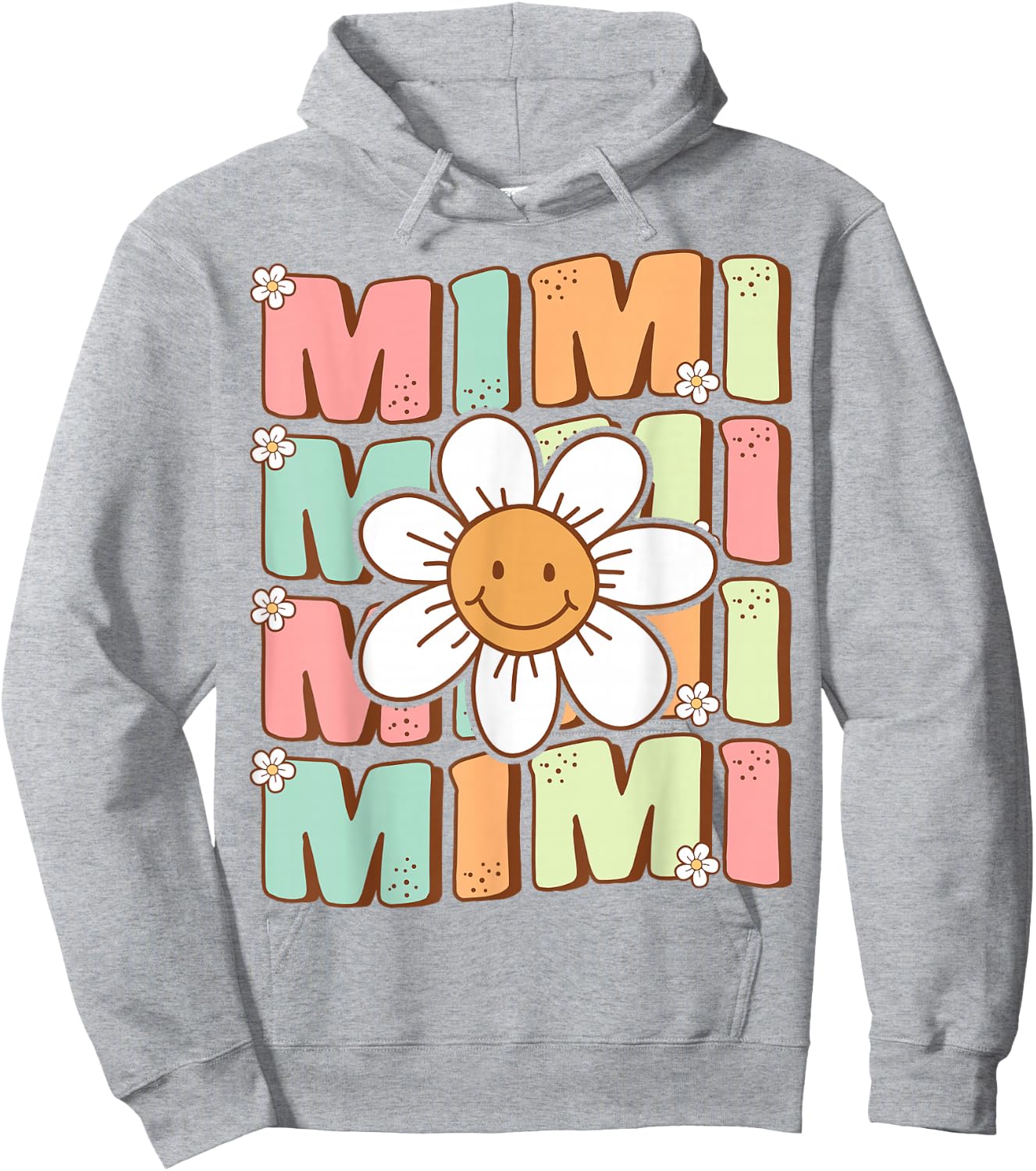 Cute Groovy Mimi 70s Family Birthday Party Daisy Flower Hoodie - Hoodie | Ash