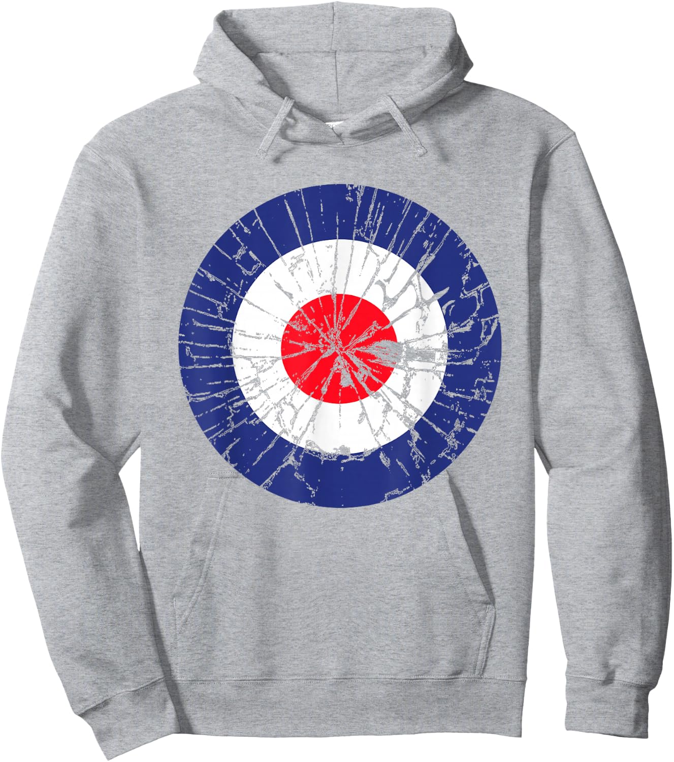 Bullseye Grunge Target Mod Hoodie - Hoodie | Ash