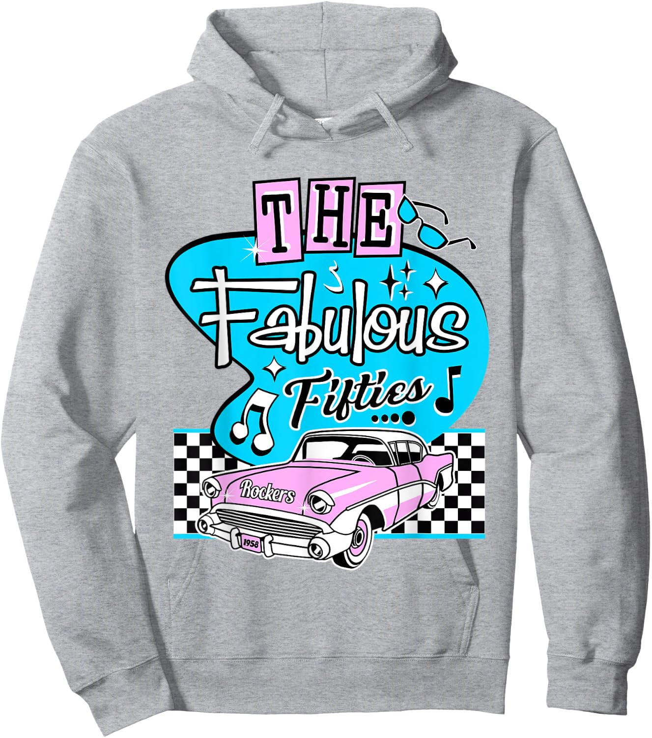 1950s Sock Hop Dance Retro 50s Rockabilly Pink Gifts Doo Wop Hoodie - Hoodie | Ash