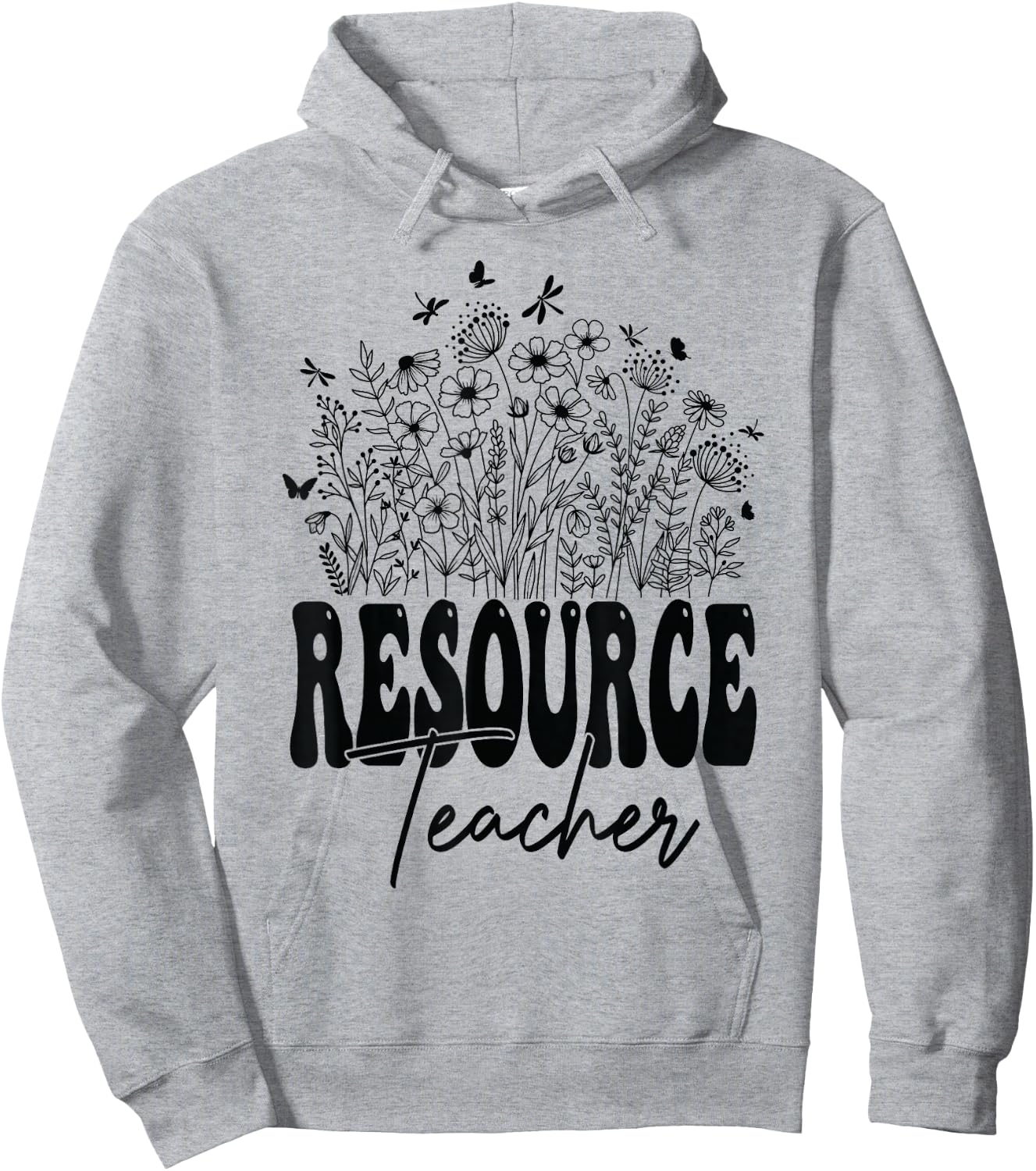 Floral Wildflower Resource Teachers Appreciation Flowers Hoodie - Hoodie | Ash