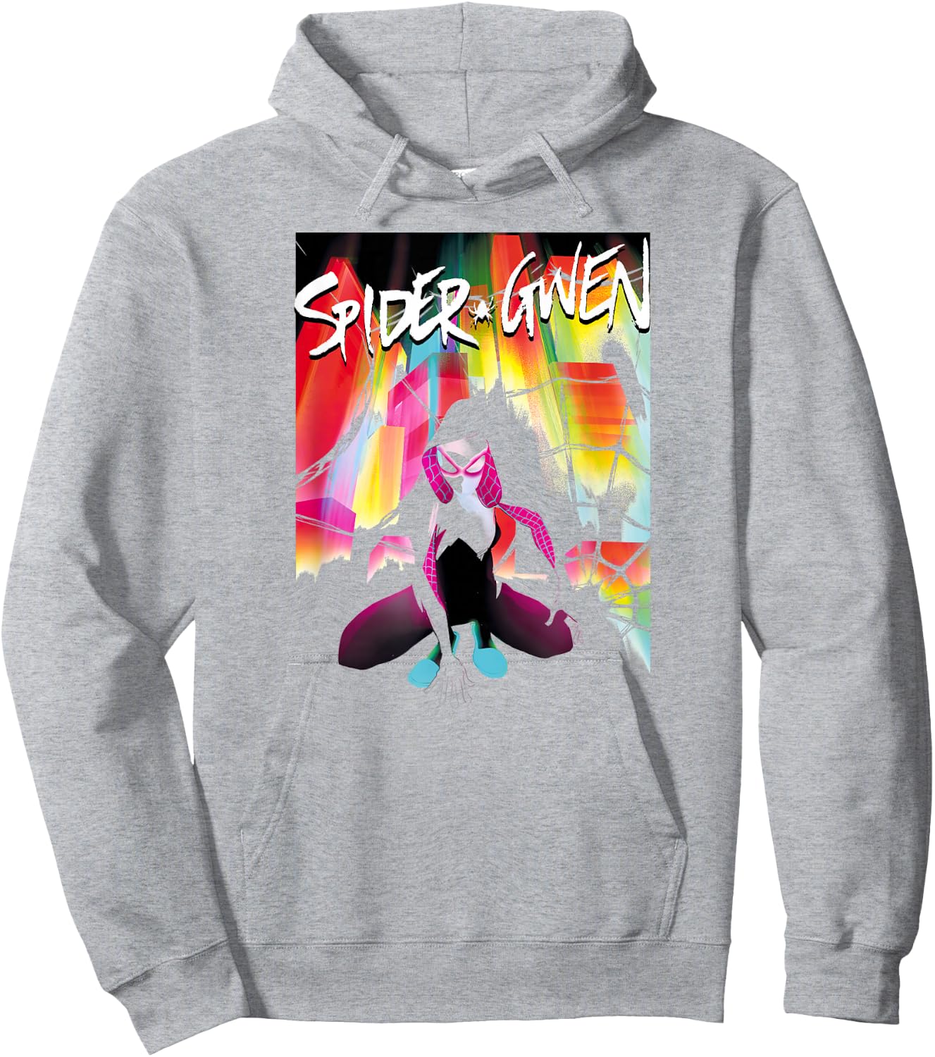 Marvel Spider-Gwen Rainbow Cover Art Graphic Comic Art Hoodie - Hoodie | Ash