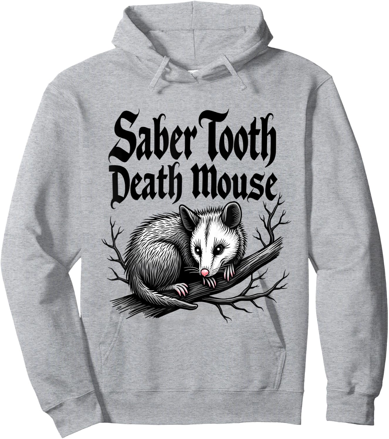 Saber Tooth Death Mouse Opossum Possum Hoodie - Hoodie | Ash