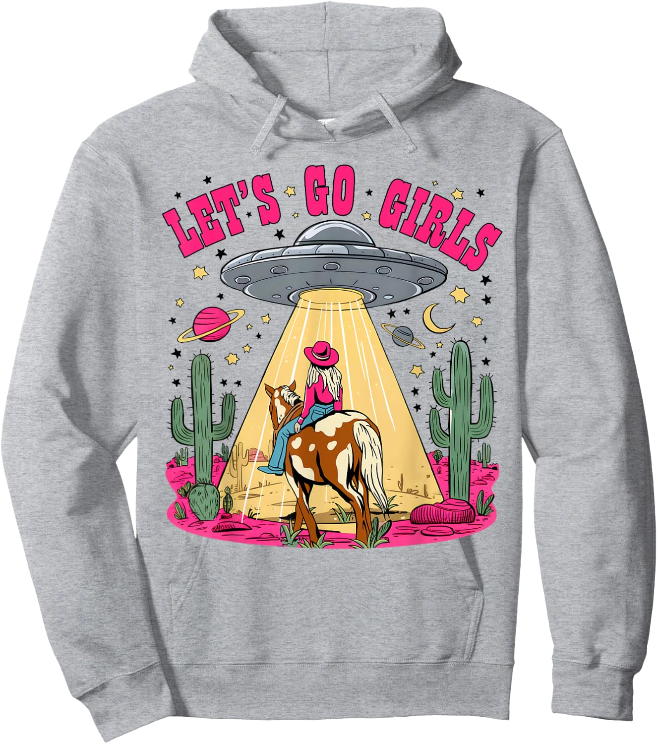 Let's Go Girls Space Desert Cowgirl Bachelorette Party Hoodie - Hoodie | Ash