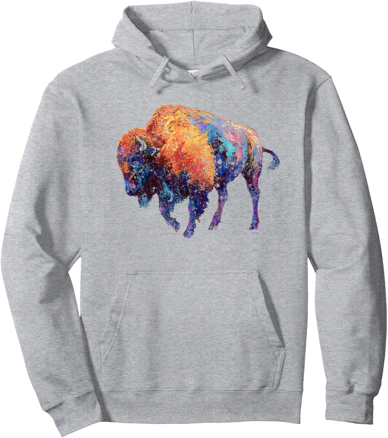 Buffalo American Bison Western Gift Hoodie - Hoodie | Ash