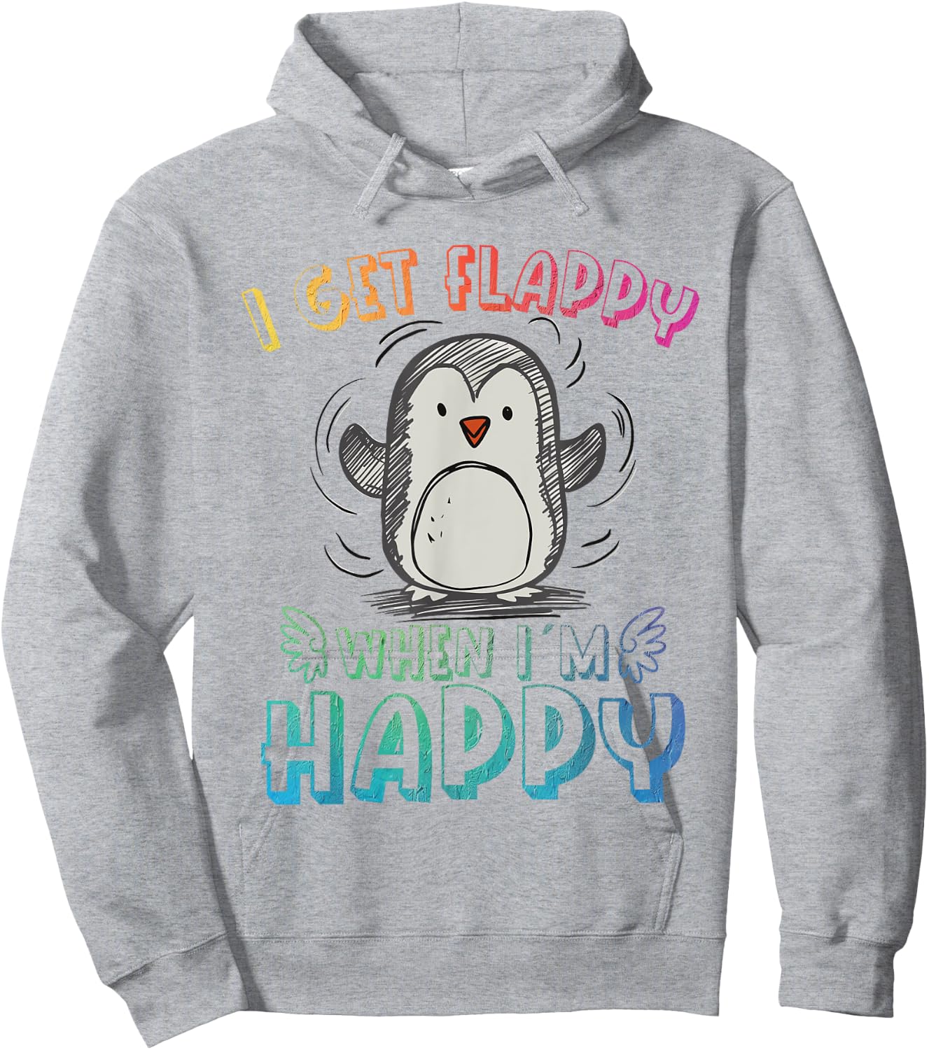 Autism Stimming Penguin I Get Flappy When I´m Happy Hoodie - Hoodie | Ash