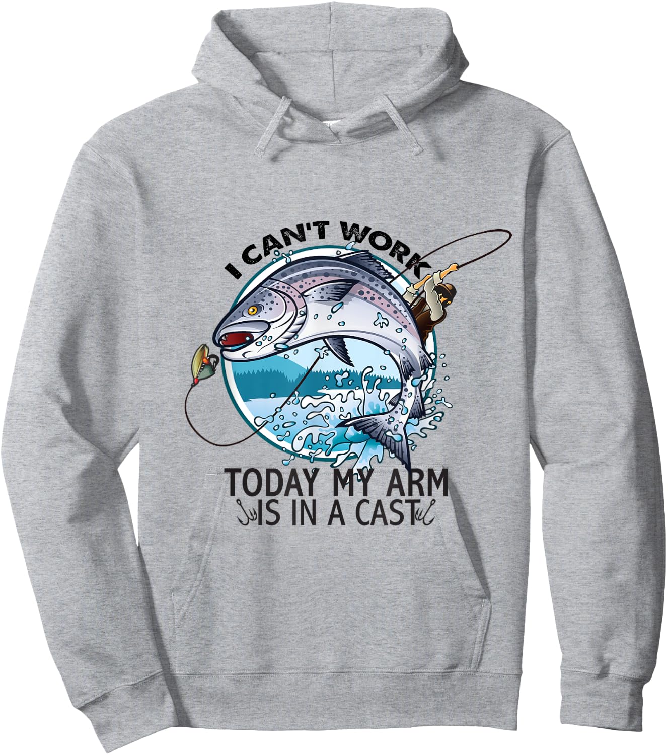 I Can't Work Today My Arm Is In A Cast Hoodie - Hoodie | Ash