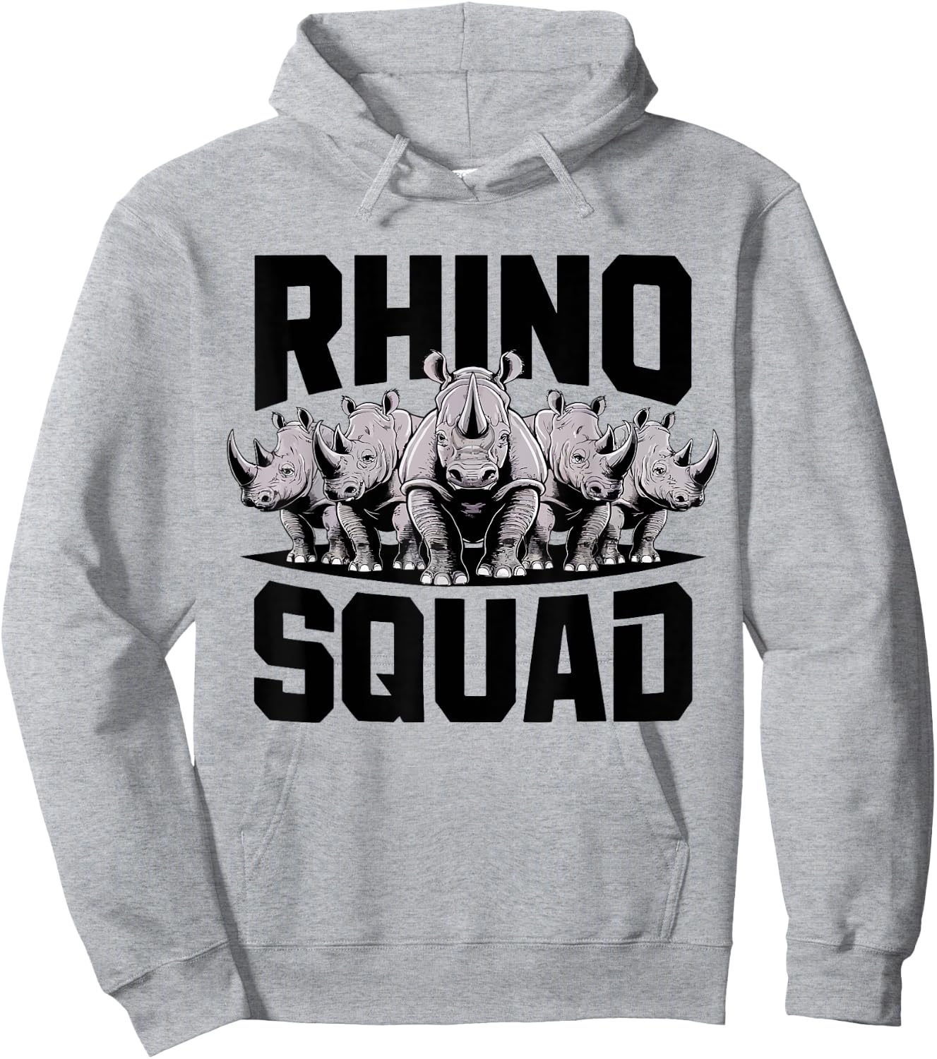 Rhino Squad Cool Rhinoceros Team Wildlife Enthusiasts Hoodie - Hoodie | Ash
