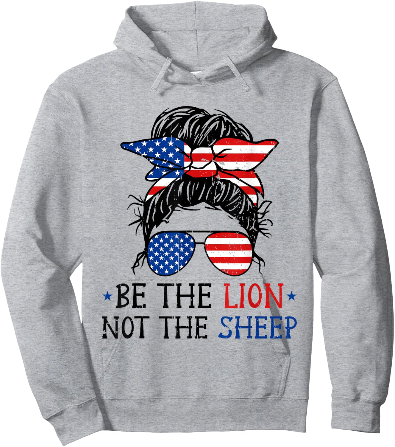 Be The Lion Not The Sheep Motivational Patriotic Lion Hoodie - Hoodie | Ash