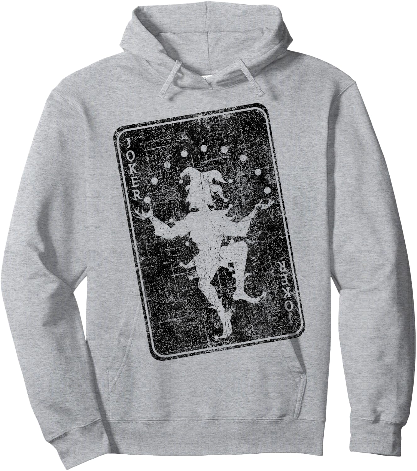 Distressed Joker playing card jester poker player halloween Hoodie - Hoodie | Ash