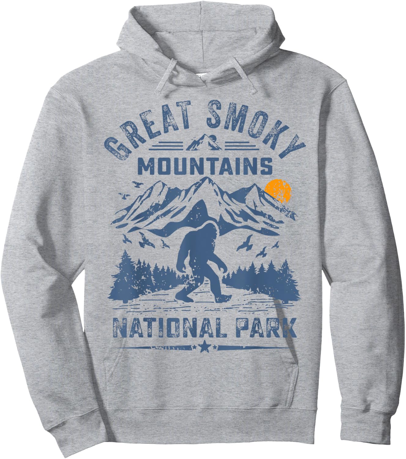 Great Smoky Mountains National Park Sunset Bigfoot Sasquatch Hoodie - Hoodie | Ash