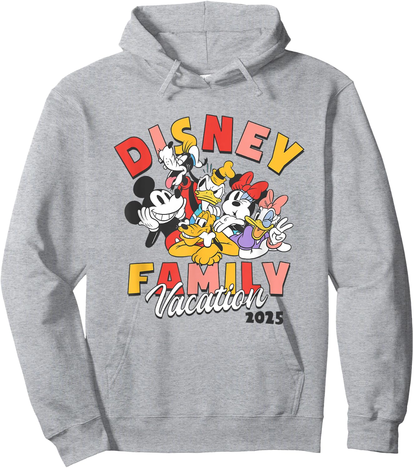 Disney Mickey and Friends Disney Family Vacation 2025 Logo Hoodie - Hoodie | Ash