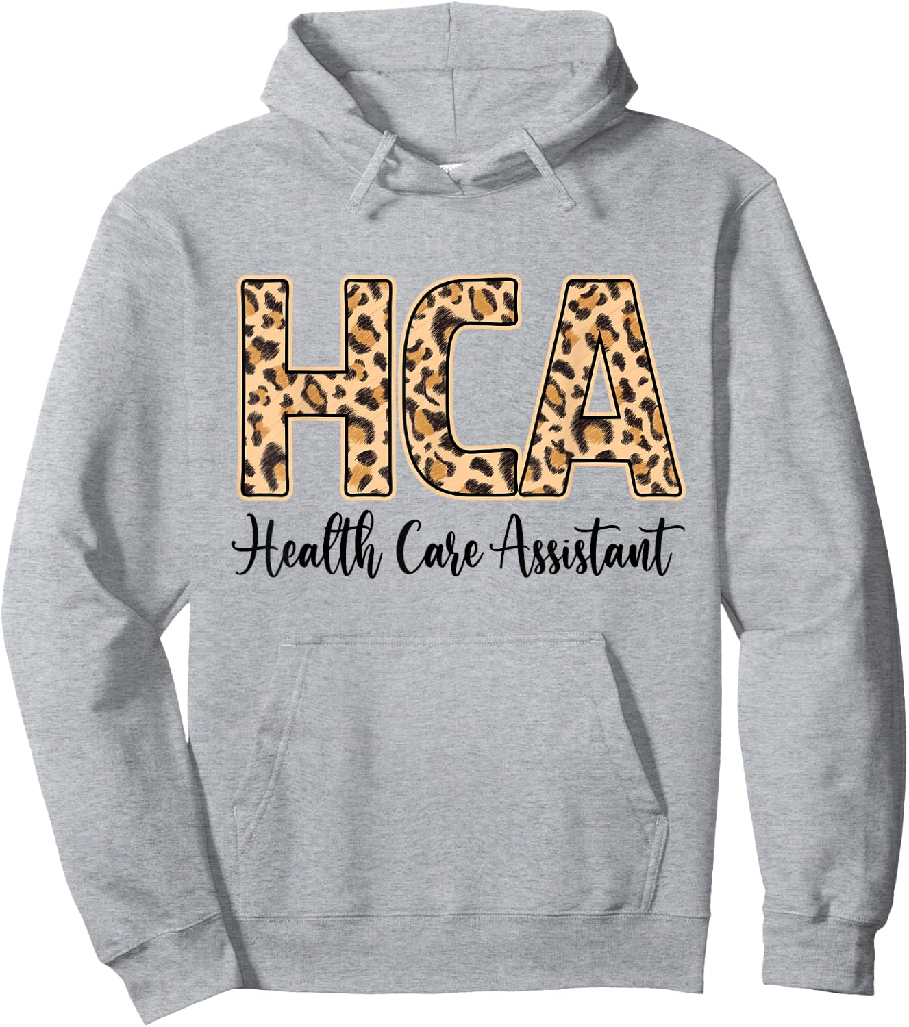 Funny Leopard HCA Health Care Assistant Week Nurse Gifts Hoodie - Hoodie | Ash