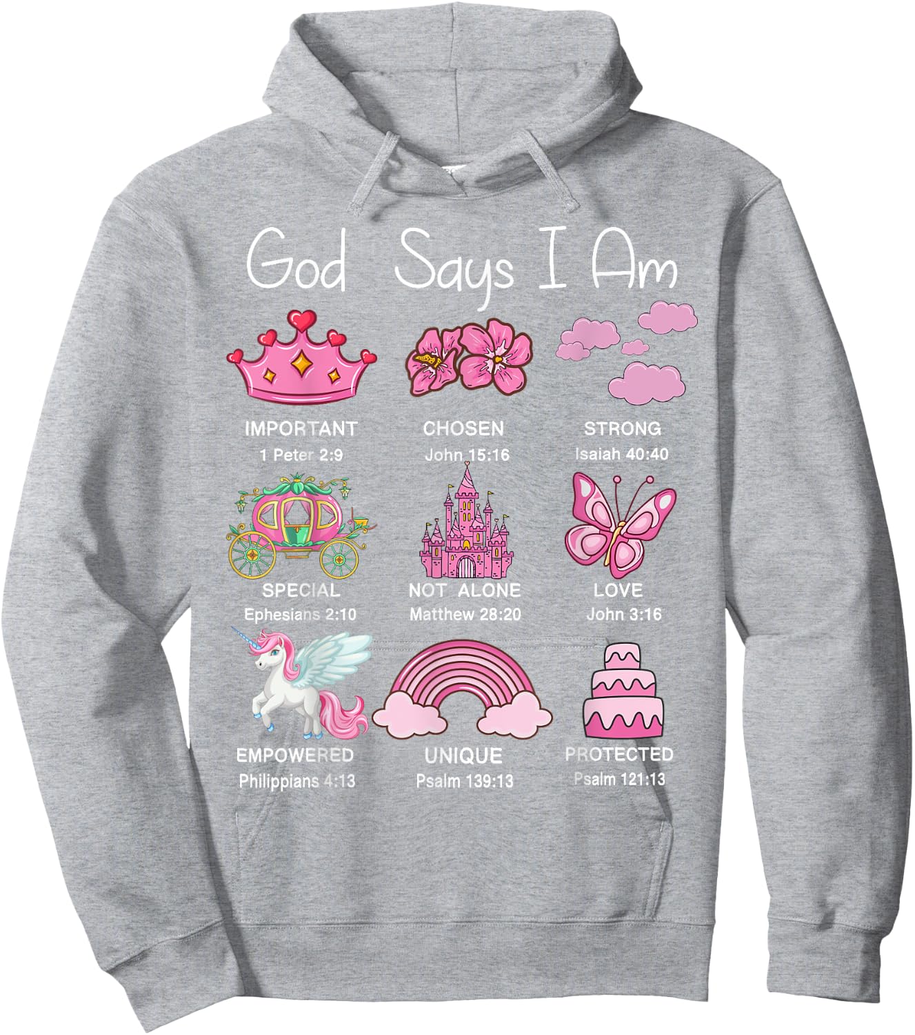 God Say I Am Princess Cute Christian Teen Girl Toddler Jesus Hoodie - Hoodie | Ash
