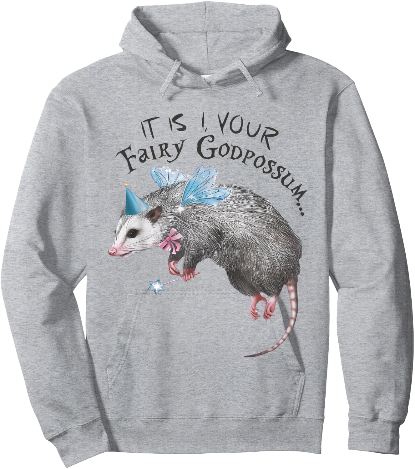 Funny Opossum It Is I Your Fairy Godpossum Women Girls Hoodie - Hoodie | Ash