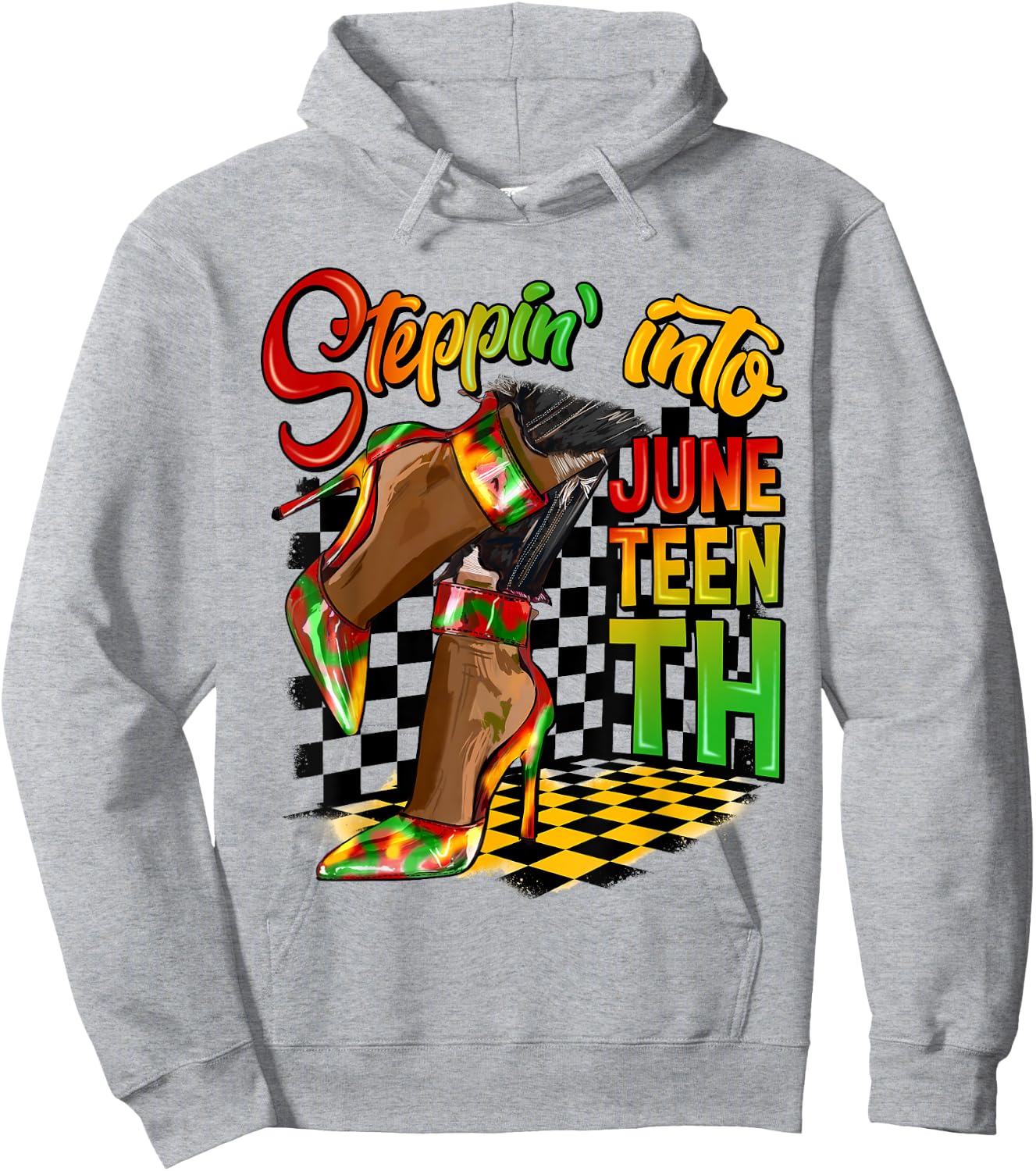 Stepping into Juneteenth High Heels Afro African Women Girls Hoodie - Hoodie | Ash