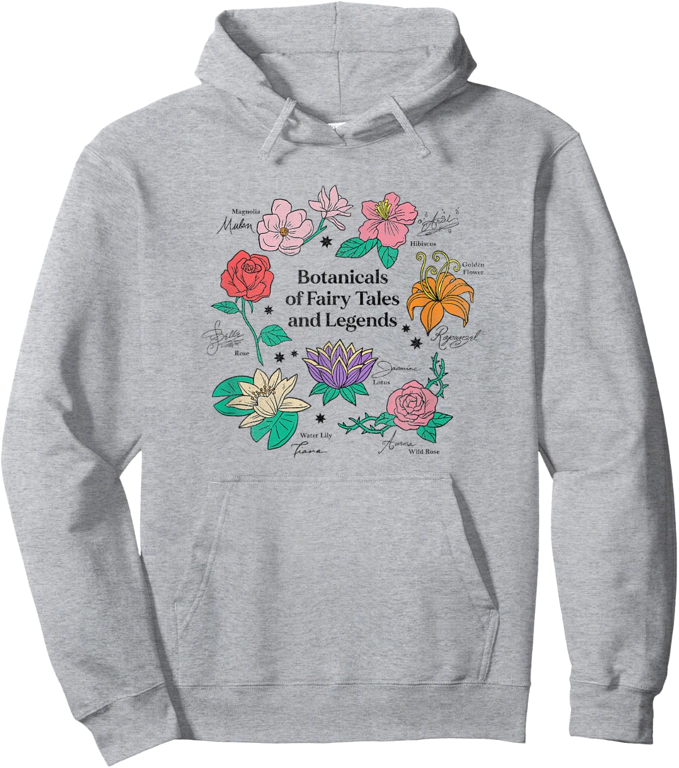 Disney Princess Botanicals Of Fairy Tales Floral Textbook Hoodie - Hoodie | Ash