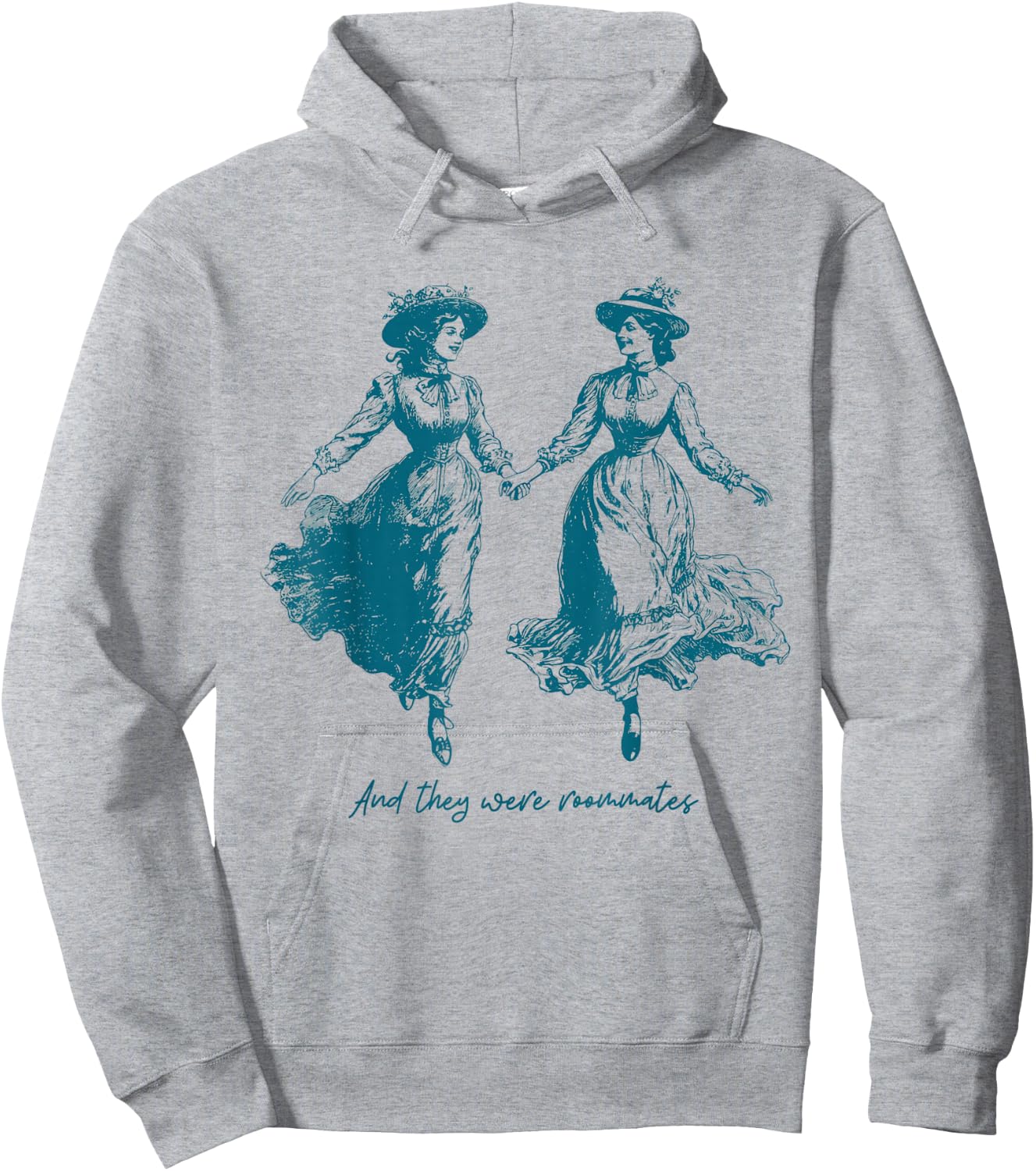 Vintage Lesbian Pride And They Were Roommates Sapphic Pride Hoodie - Hoodie | Ash