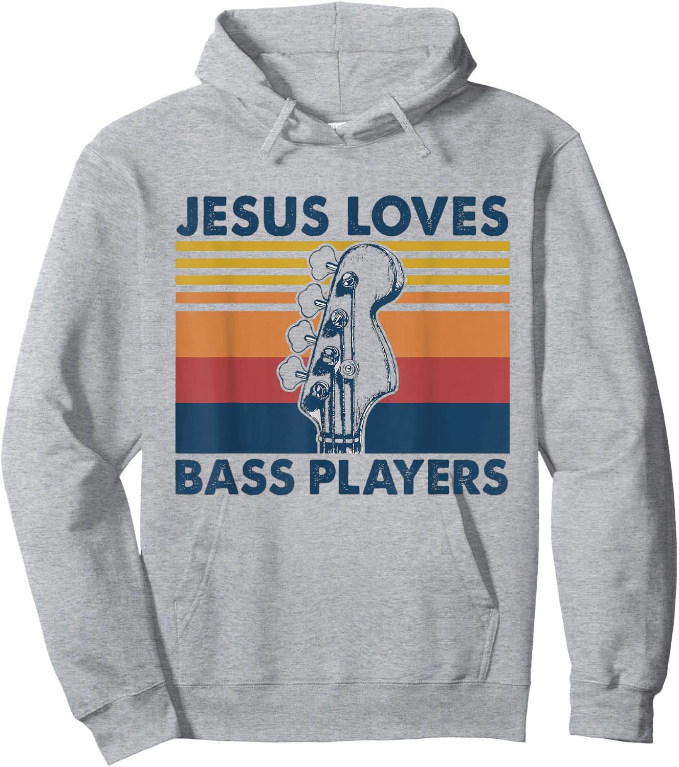 Jesus Loves Bass Players Christian Musician Funny Shirt Gift Hoodie - Hoodie | Ash