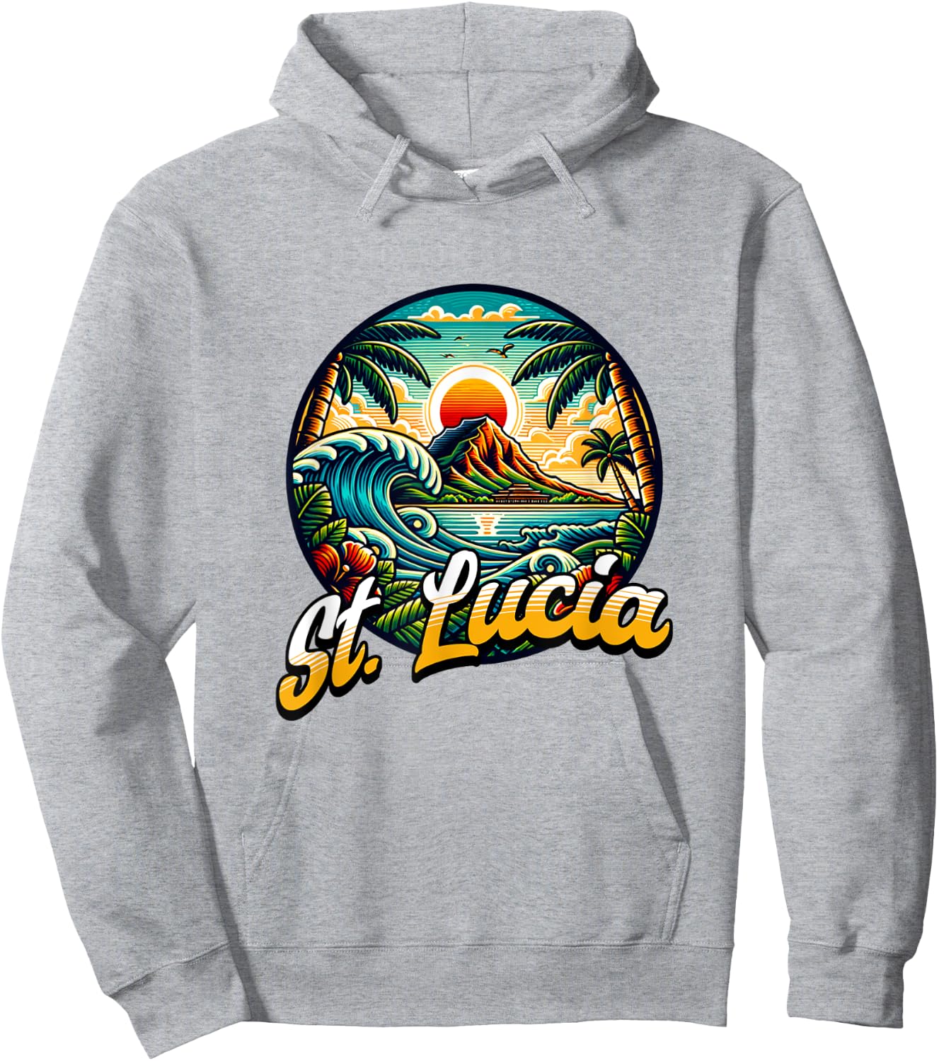 St. Lucia Island Souvenir Caribbean Sea St. Lucia Hoodie - Hoodie | Ash