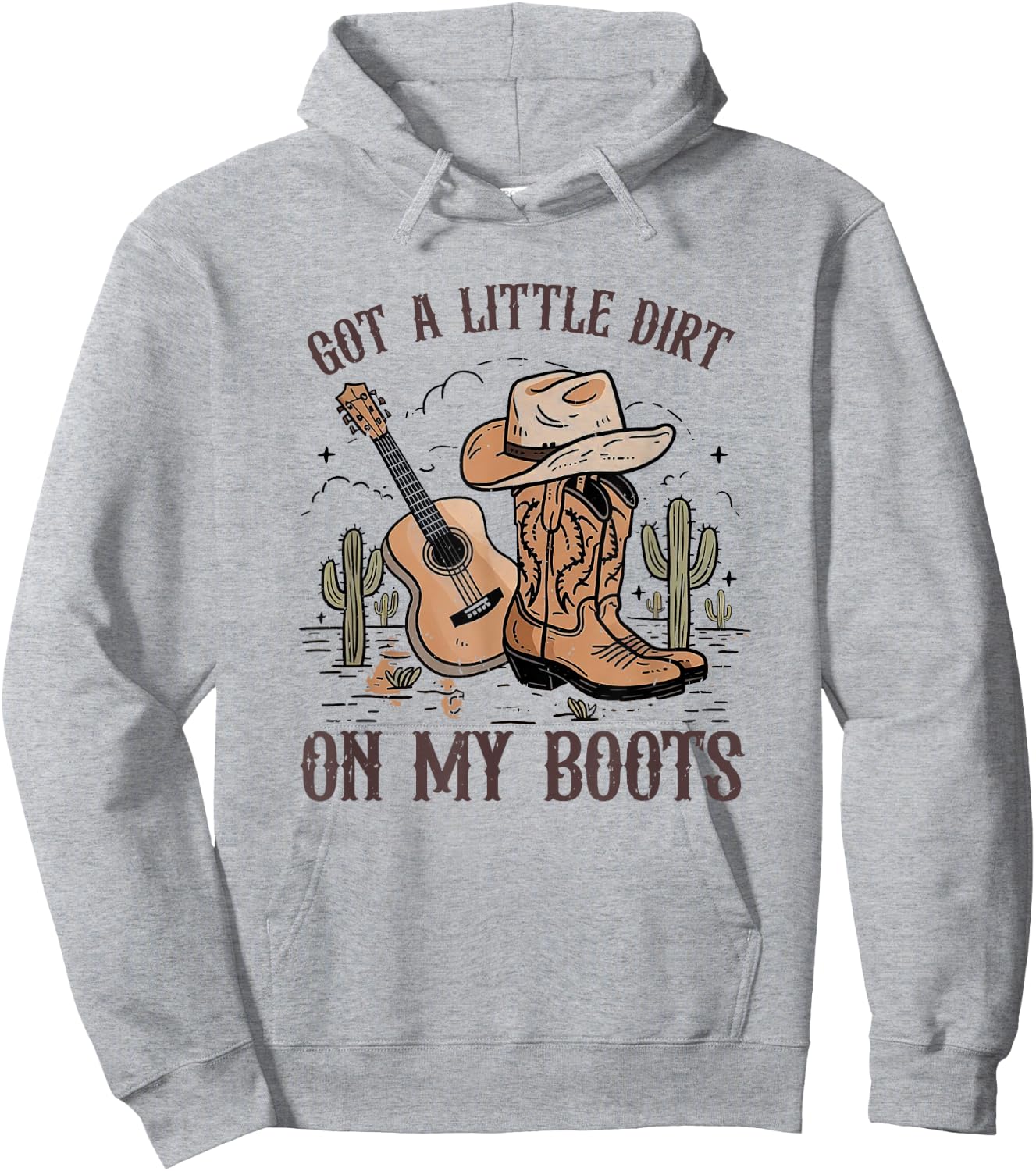 Got A Little Dirt On My Boots Cowgirl Hat Western Country Hoodie - Hoodie | Ash