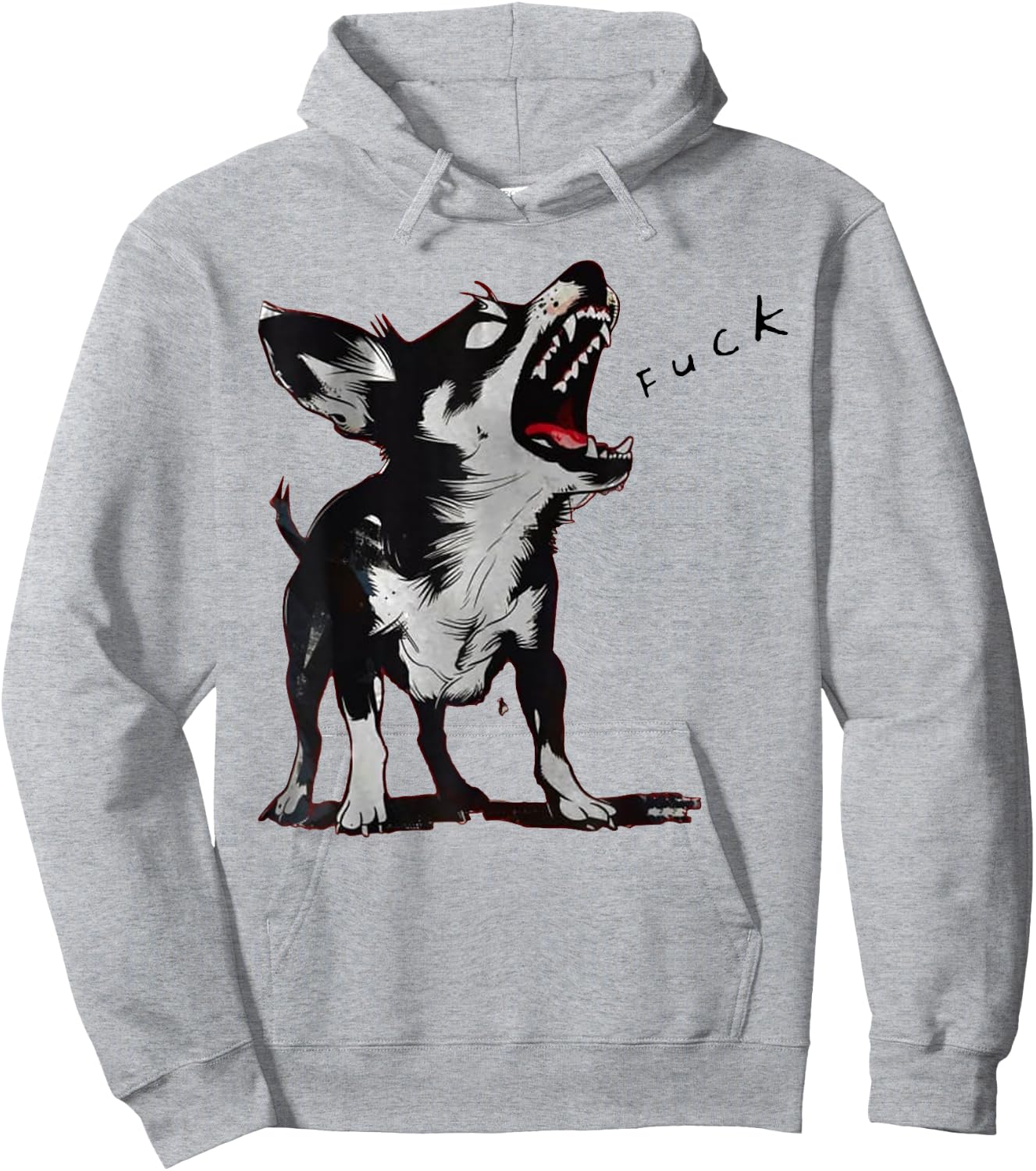 Angry - Chihuahuas Dog Fuck Howling Yelling Art Men Women Hoodie - Hoodie | Ash