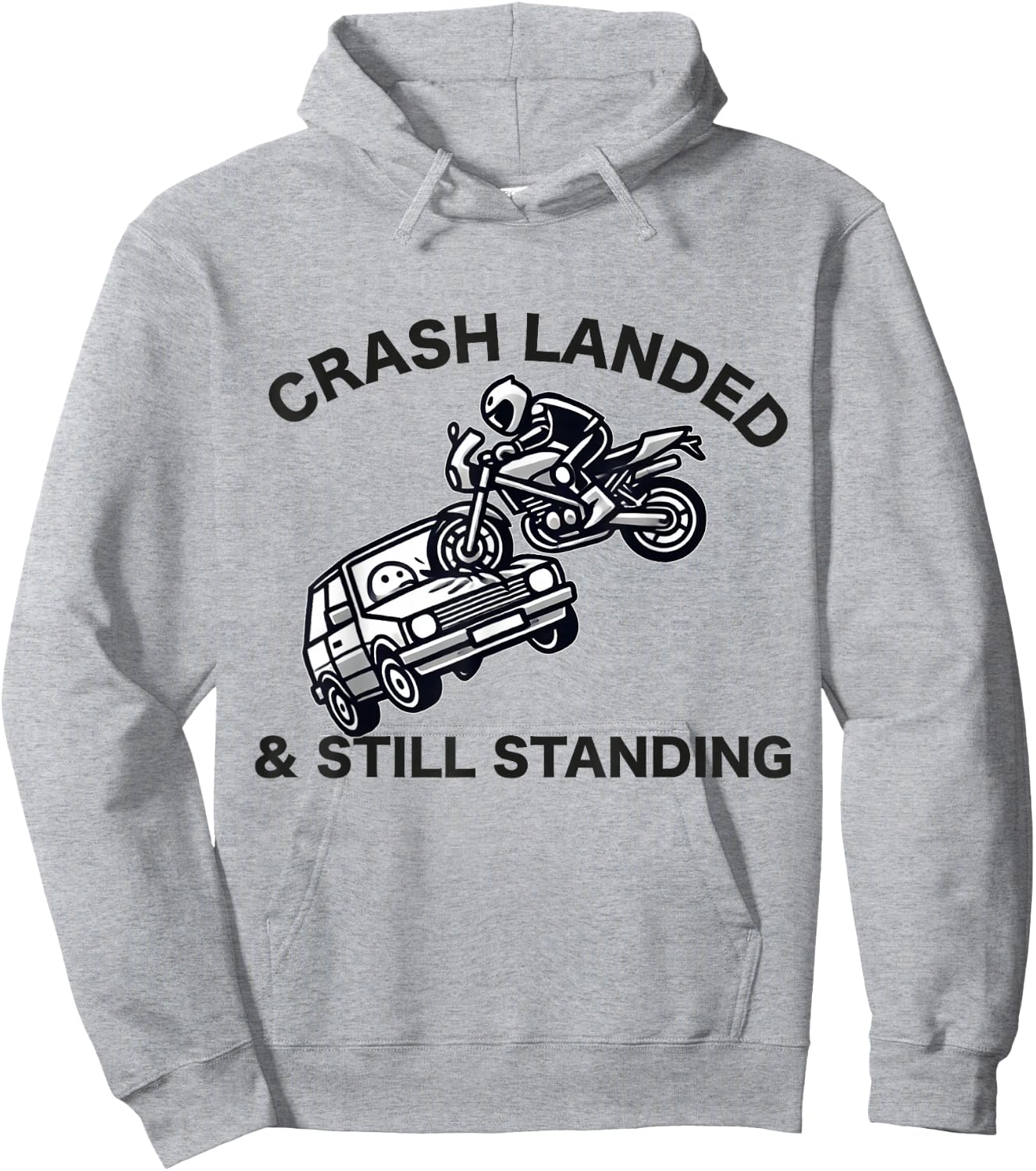 Motorcycle Accident Survivor Bike Crash Injury Recovery Hoodie - Hoodie | Ash