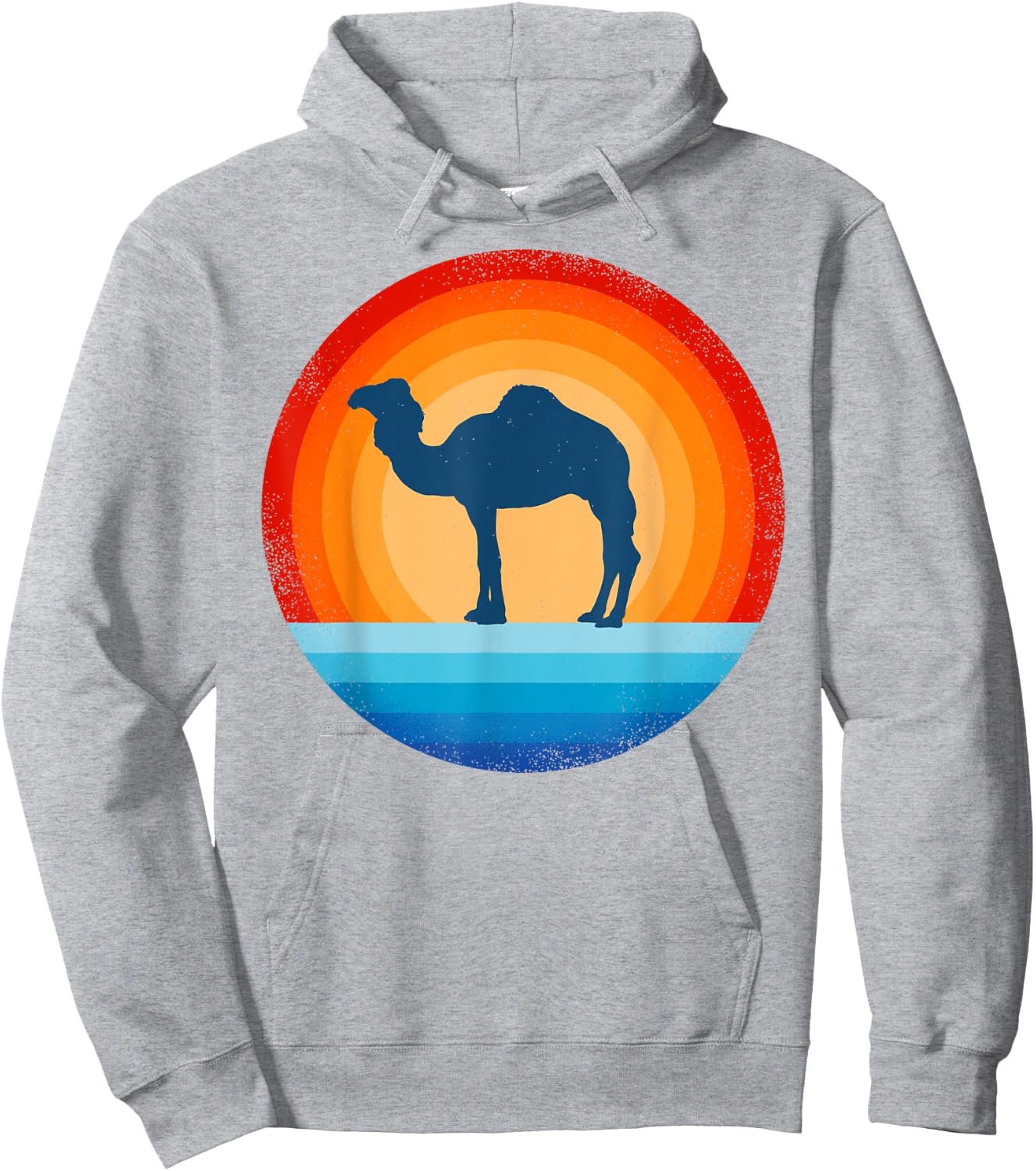 Camel Retro Vintage 60 70s Sunset Mammal Animal Men Women Hoodie - Hoodie | Ash