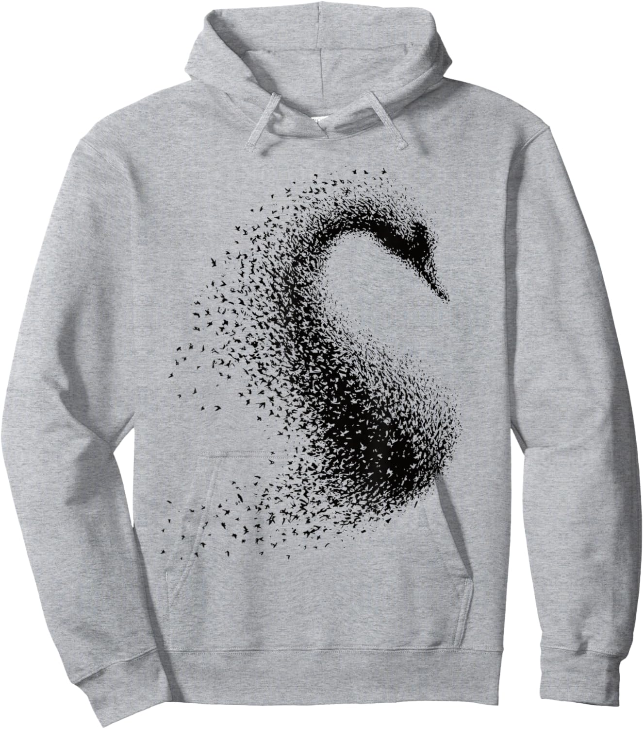 Murmuration of Birds s Swan from a Flock of Birds Hoodie - Hoodie | Ash