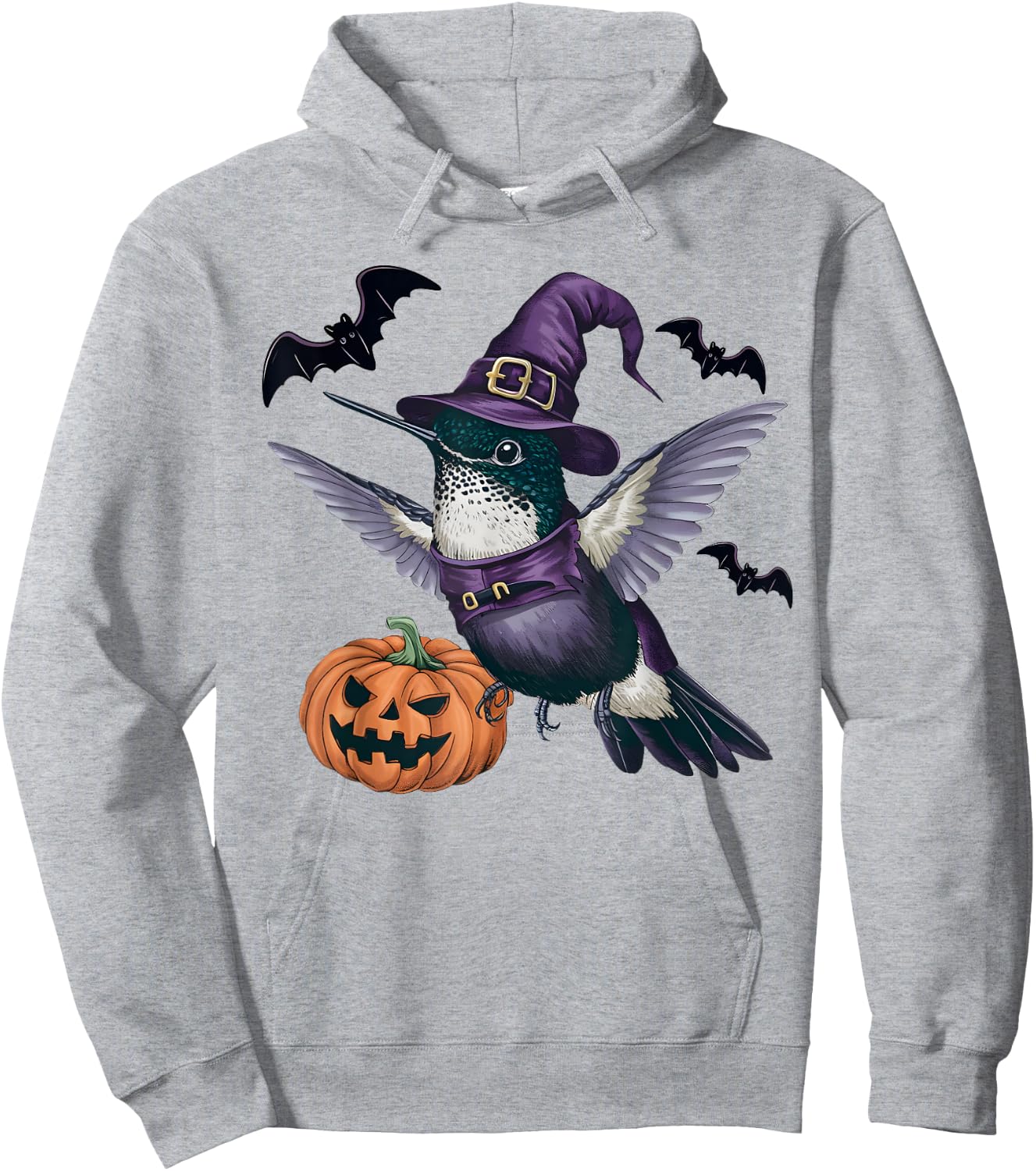 Hummingbird Halloween Costume Pumpkin Bat Witch Hoodie - Hoodie | Ash