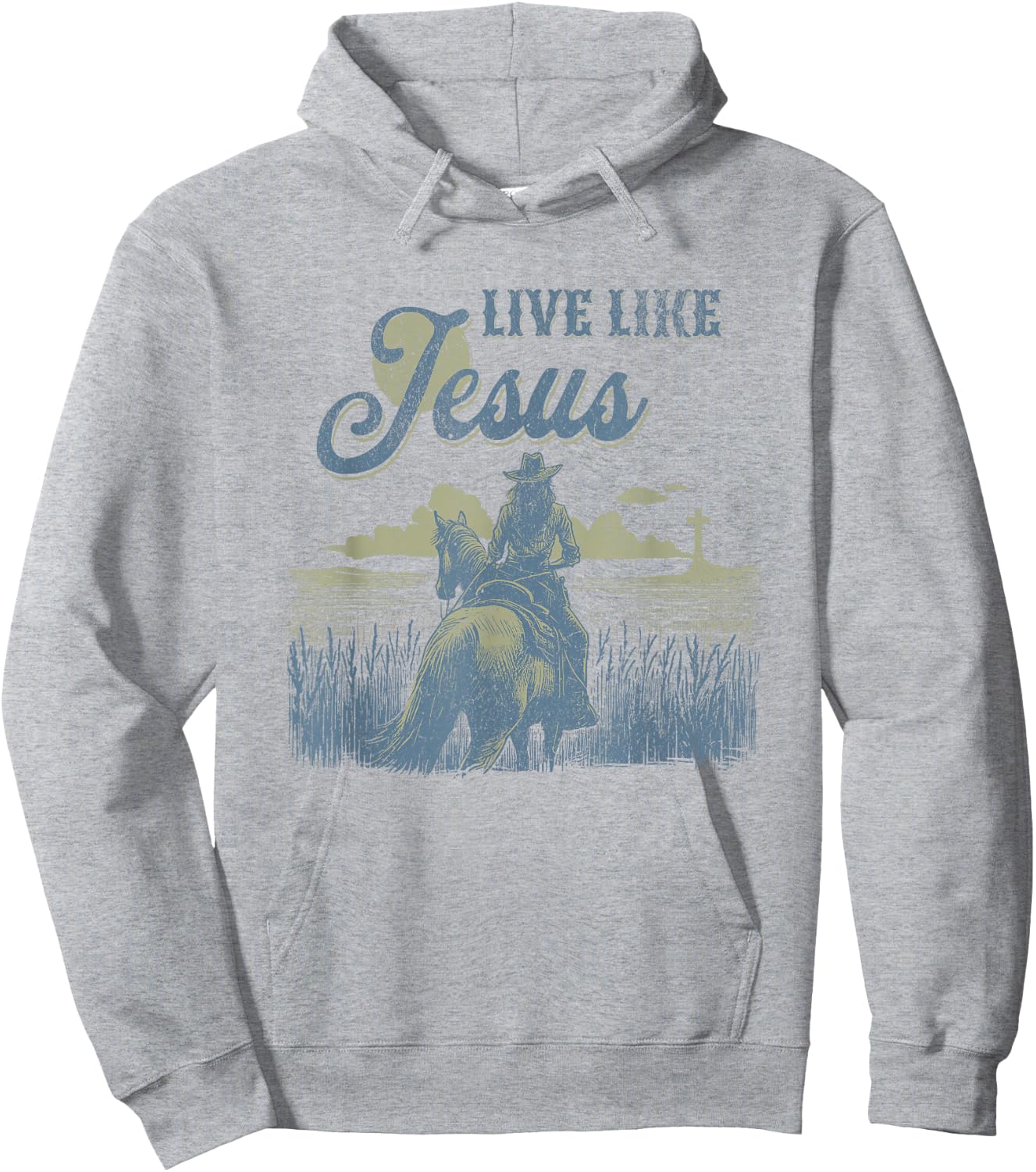 Cute Christian Cowgirl Live Like Jesus Western Faith Boho Hoodie - Hoodie | Ash