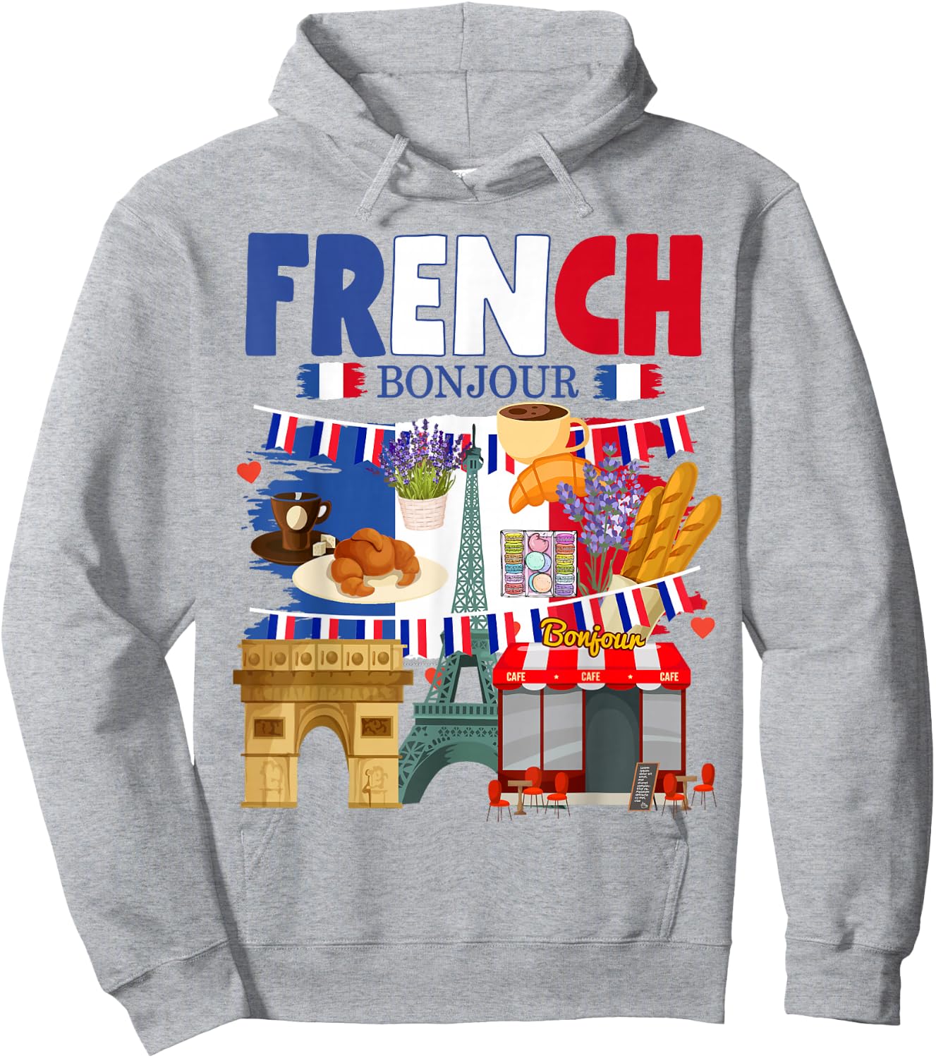 France Flag Outfit Idea For Kids French Flag & Lavender Hoodie - Hoodie | Ash