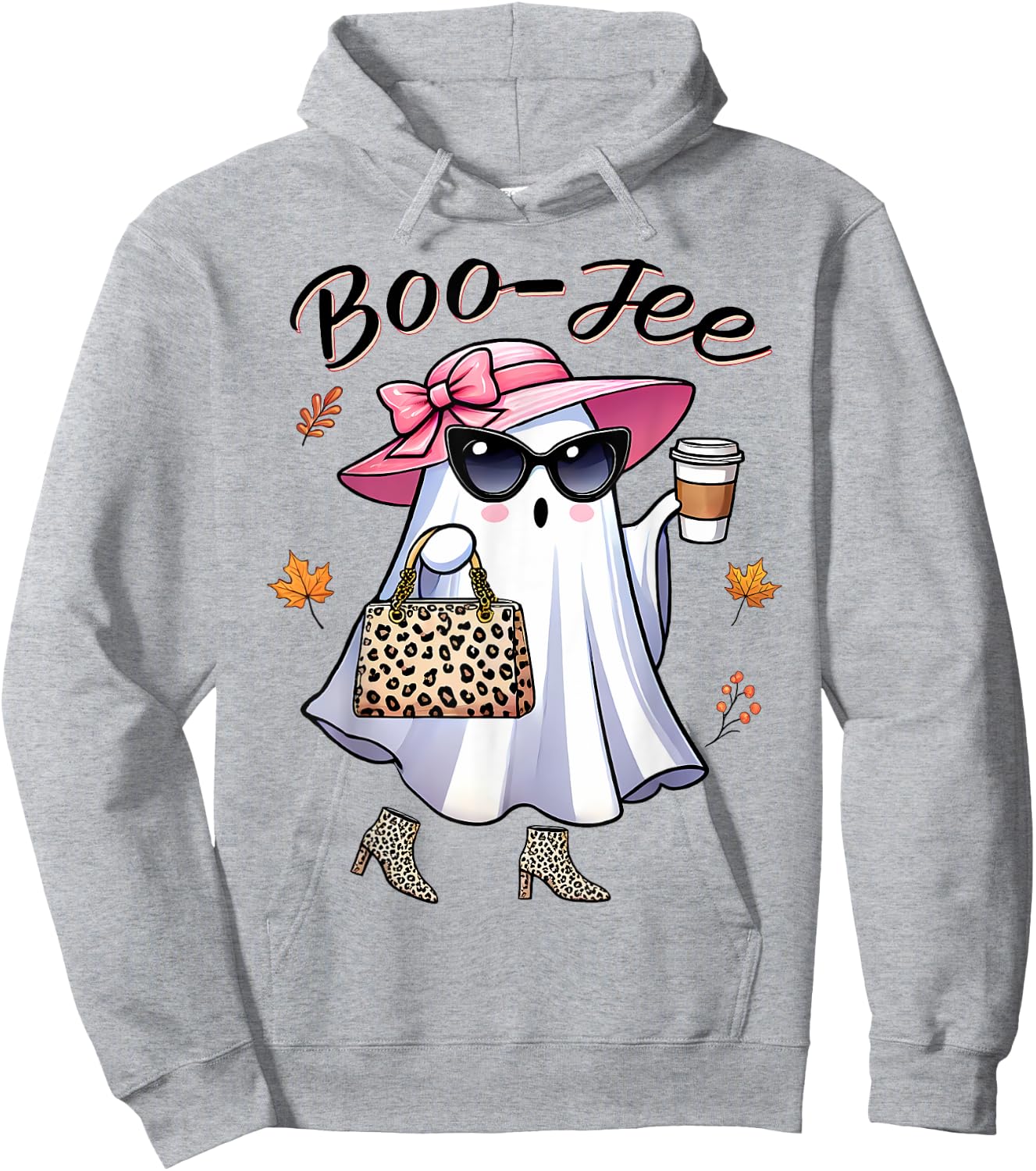 Cute Funny Boo-Jee Ghost Halloween Boujee Women Girls Hoodie - Hoodie | Ash