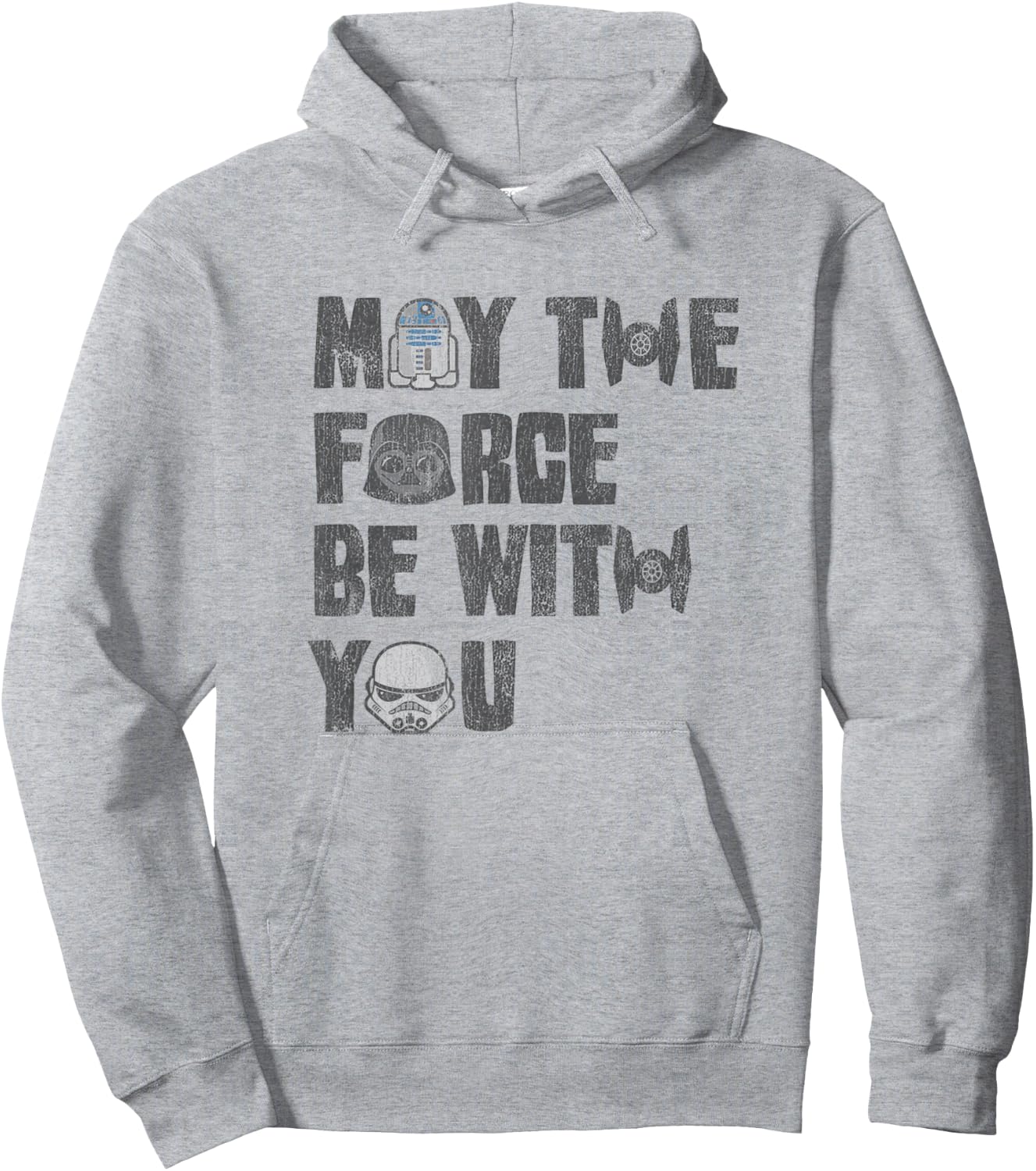Star Wars Classic May The Force Be With You Vintage Faces Hoodie - Hoodie | Ash