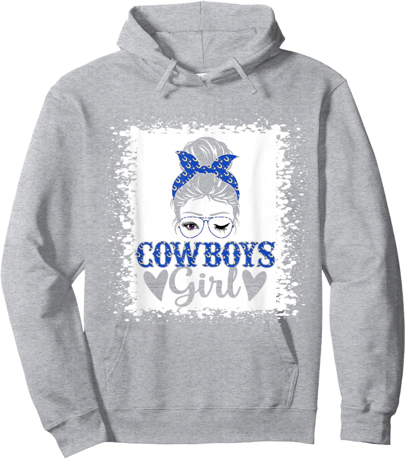 Messy Bun Cowboys Girl Sport Fan Men Women Girls Kids Hoodie - Hoodie | Ash