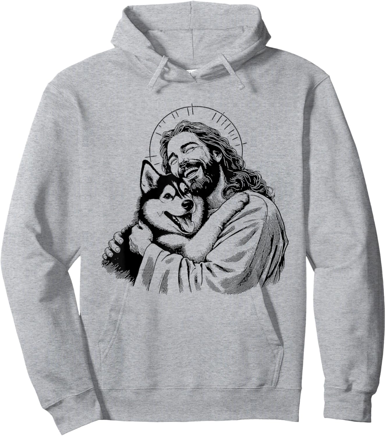 Jesus Siberian Husky - Funny Christian Religious Dog Lover Women Girls Kids Hoodie - Hoodie | Ash