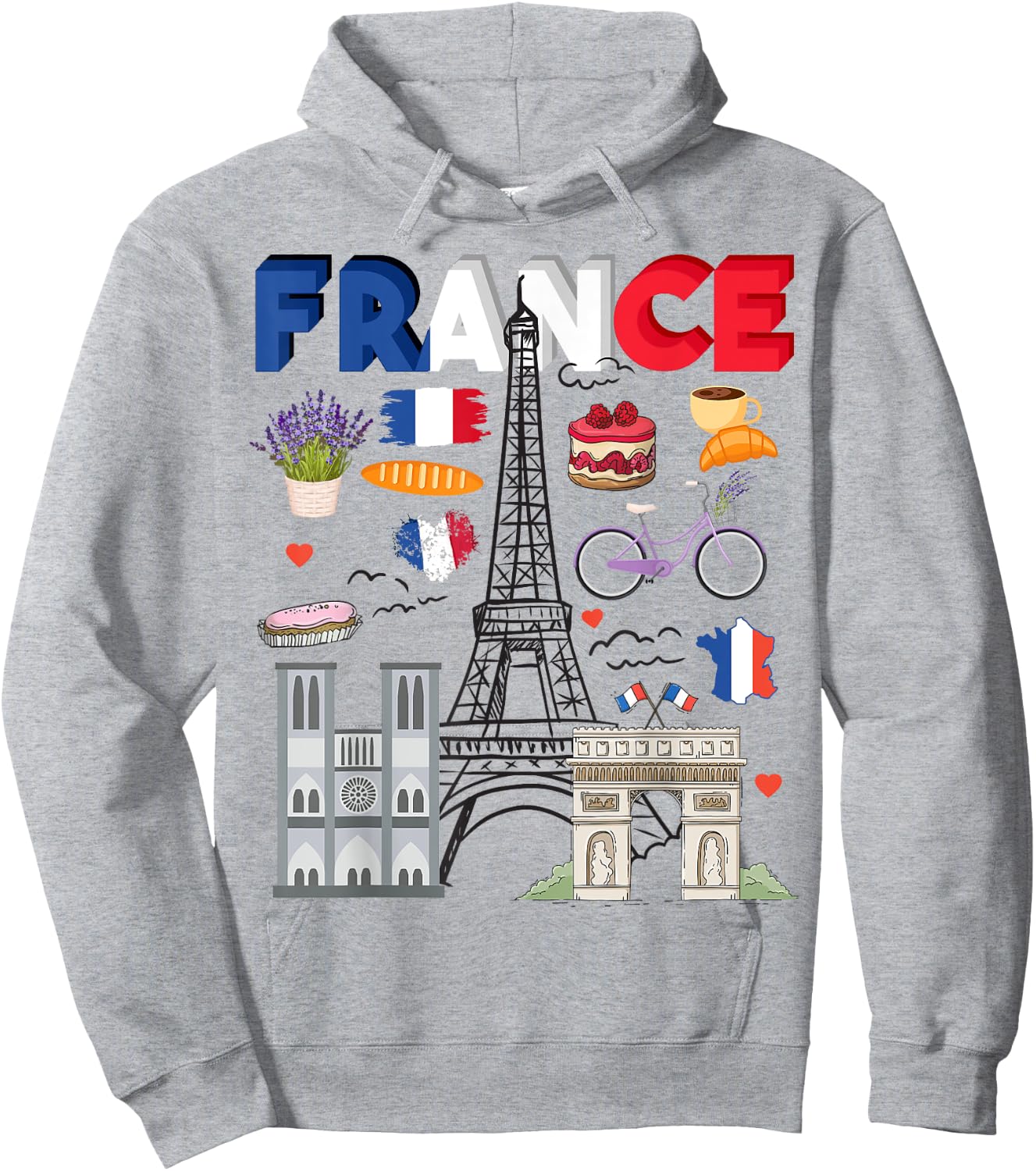France Flag Outfit Idea For Kids French Flag & Lavender Hoodie - Hoodie | Ash