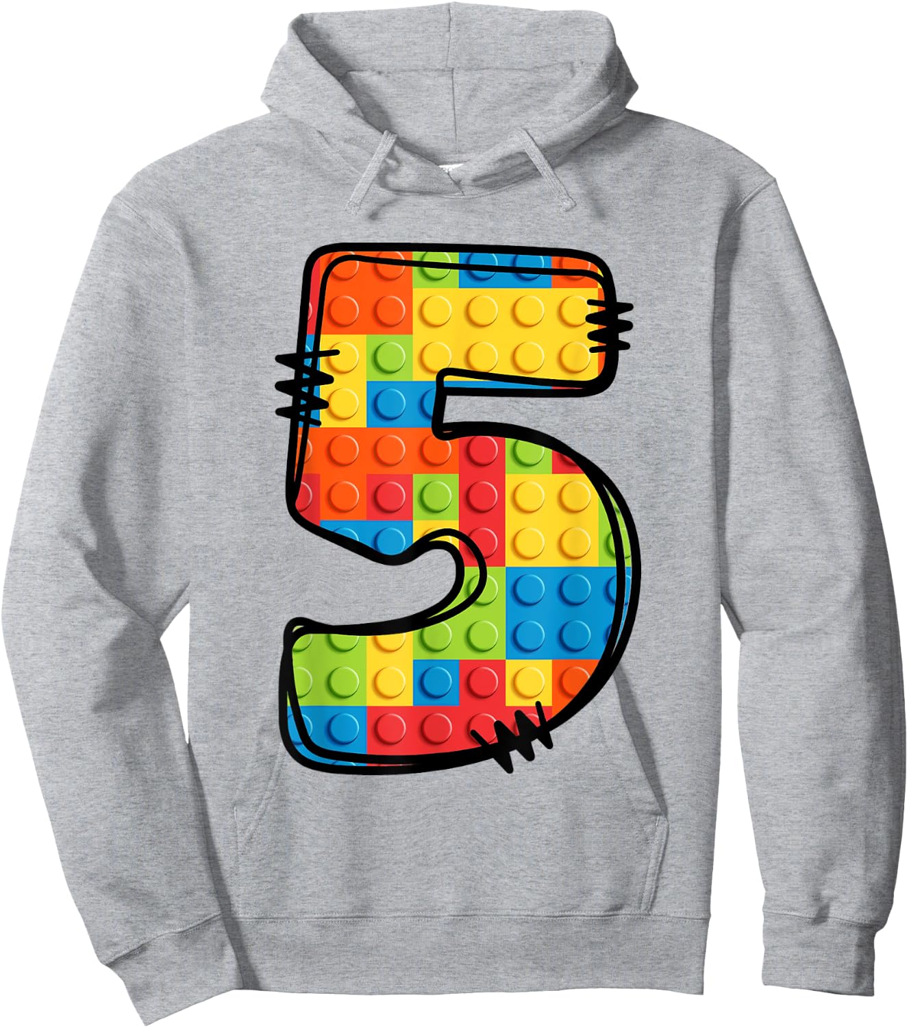 5 Year Old Blocks Building Master Builder 5th Birthday Hoodie - Hoodie | Ash