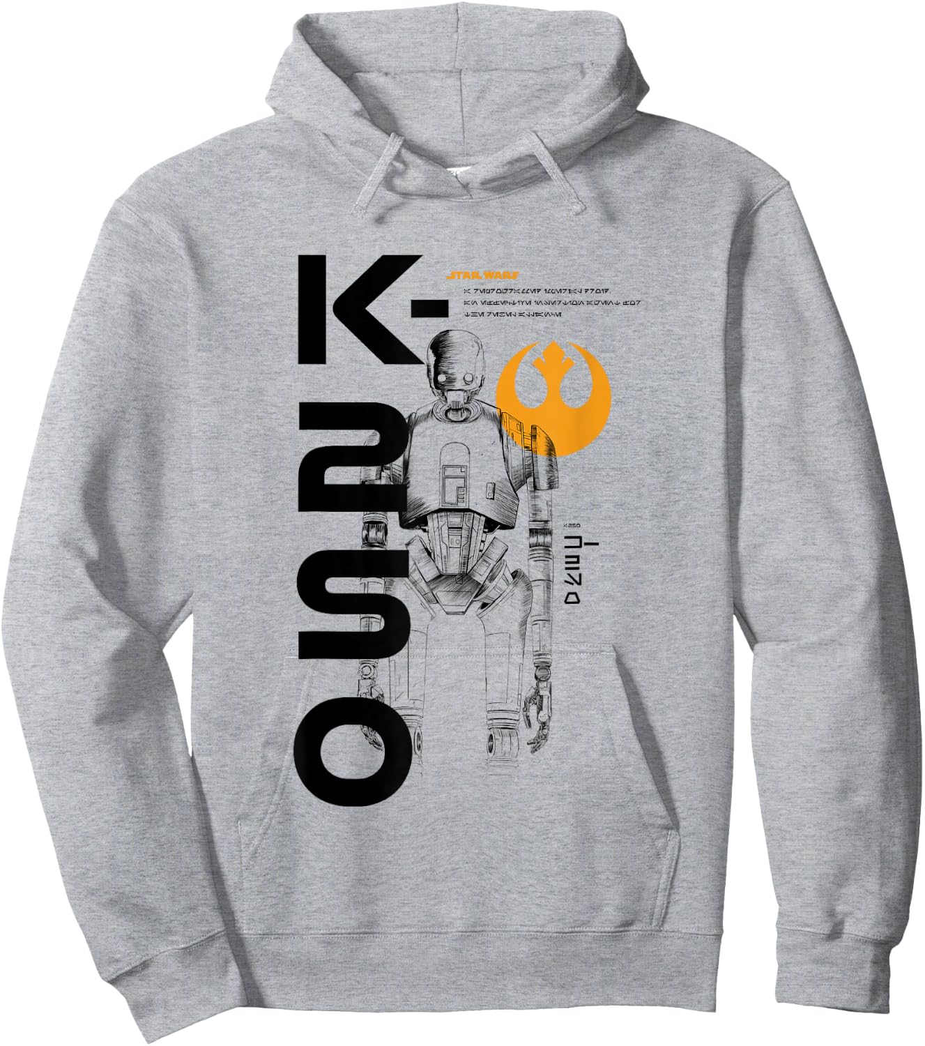 Star Wars Rogue One Iconic K-2SO Droid Retro Chest Poster V2 Hoodie - Hoodie | Ash