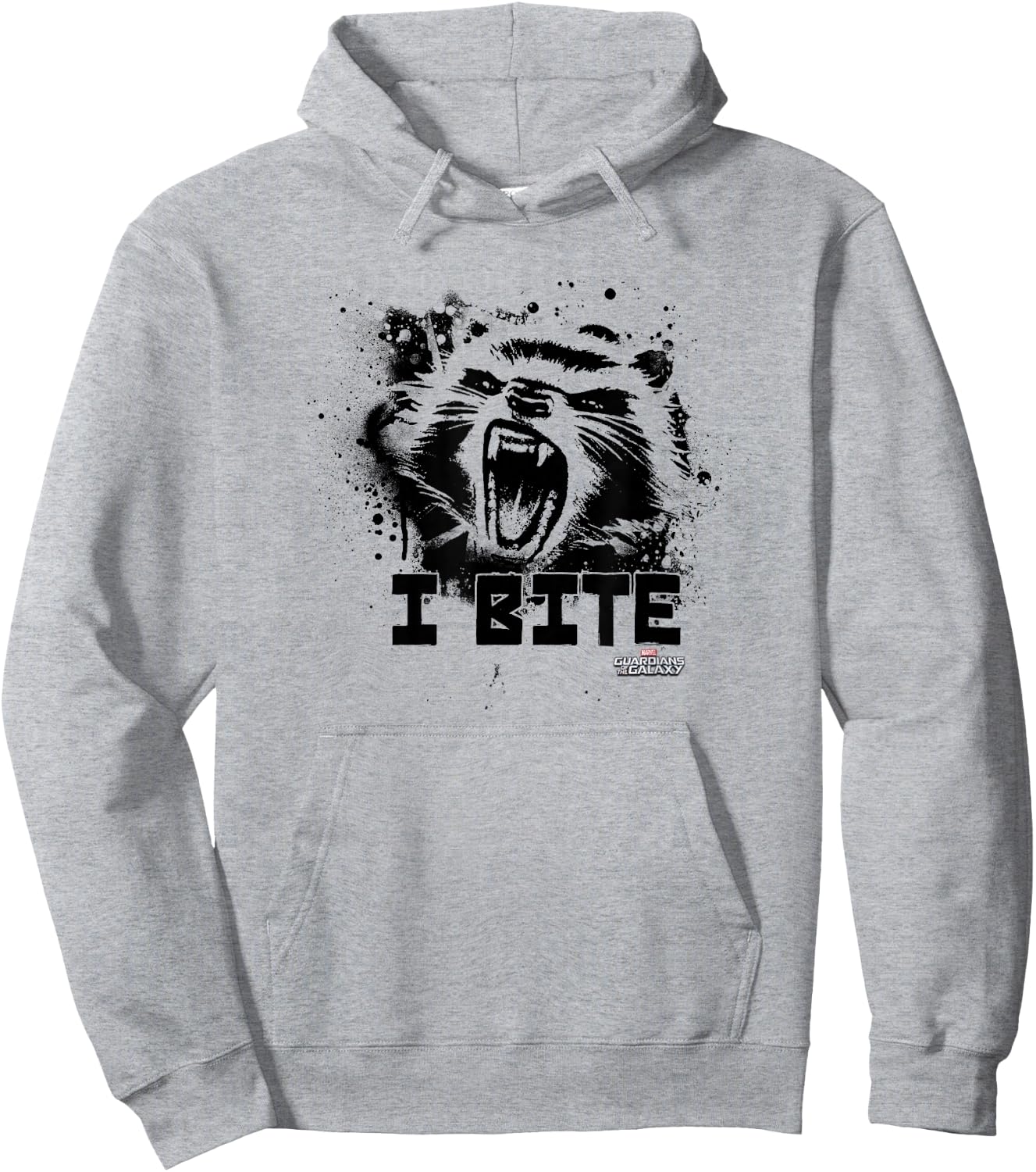 Marvel Guardians of The Galaxy Rocket Raccoon I Bite! Small Hoodie - Hoodie | Ash