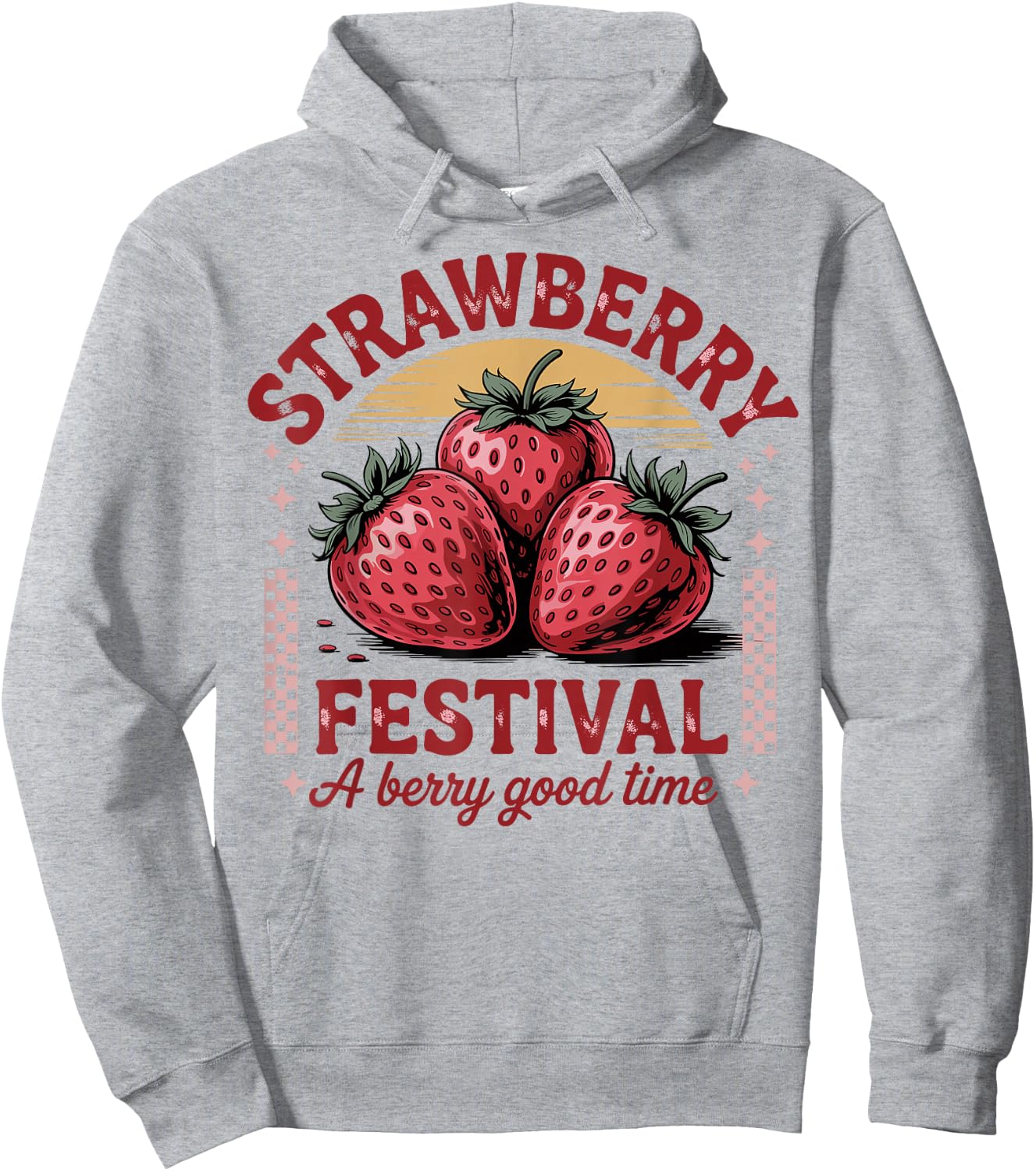 Strawberry Festival Retro Summer Fruit Vintage vibes woman Hoodie - Hoodie | Ash