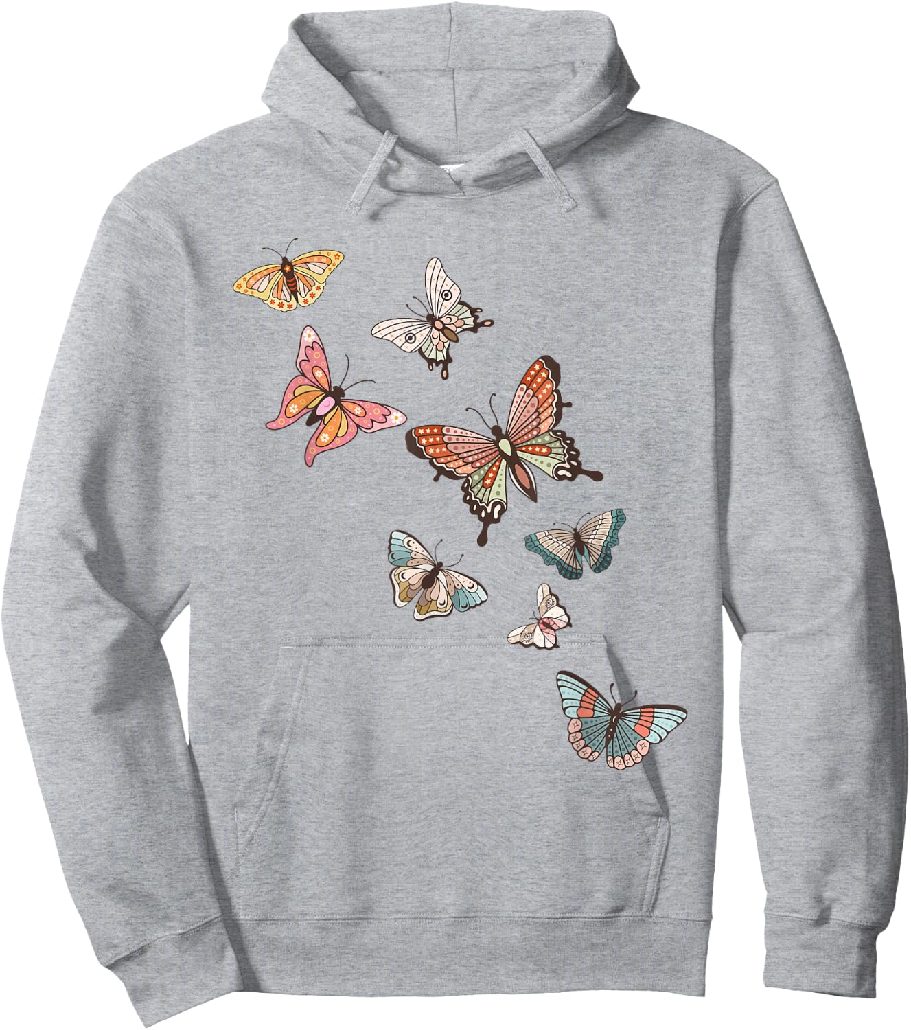 Flying Butterflies - Butterfly Lover Gardener Entomologist Hoodie - Hoodie | Ash