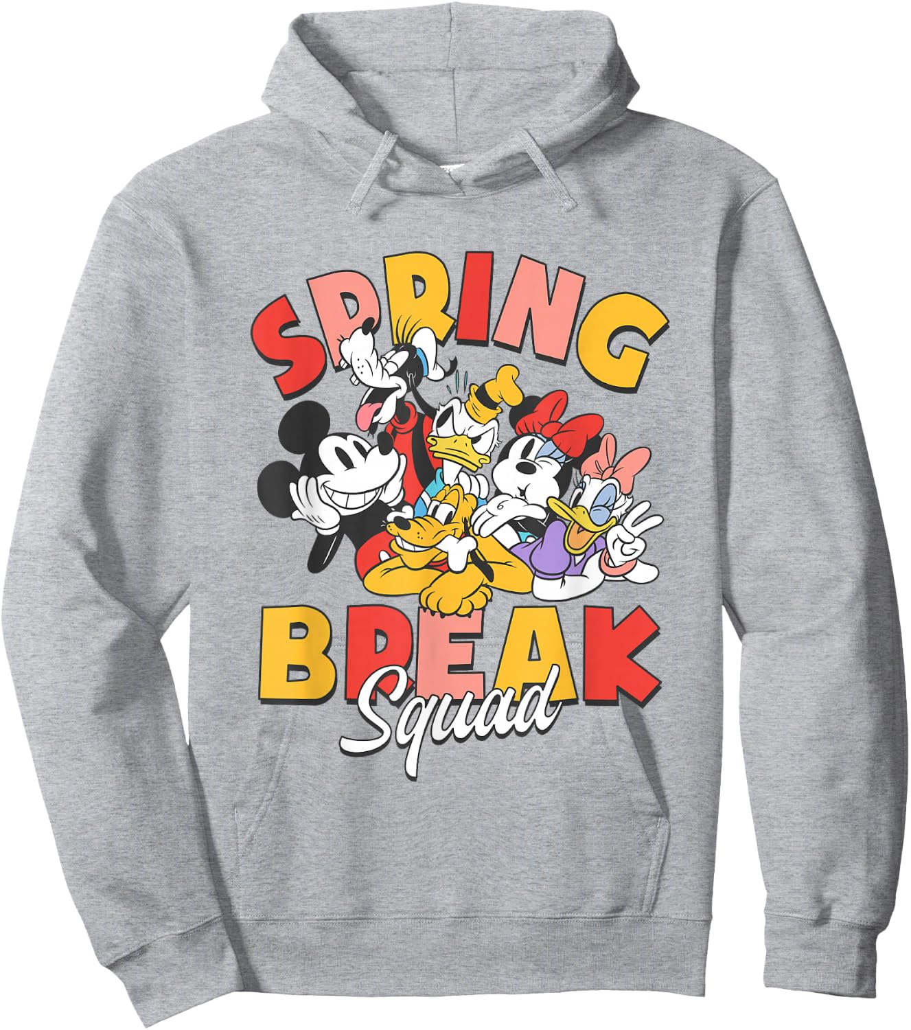 Disney Mickey And Friends Spring Break Squad Big Chest Logo Hoodie - Hoodie | Ash