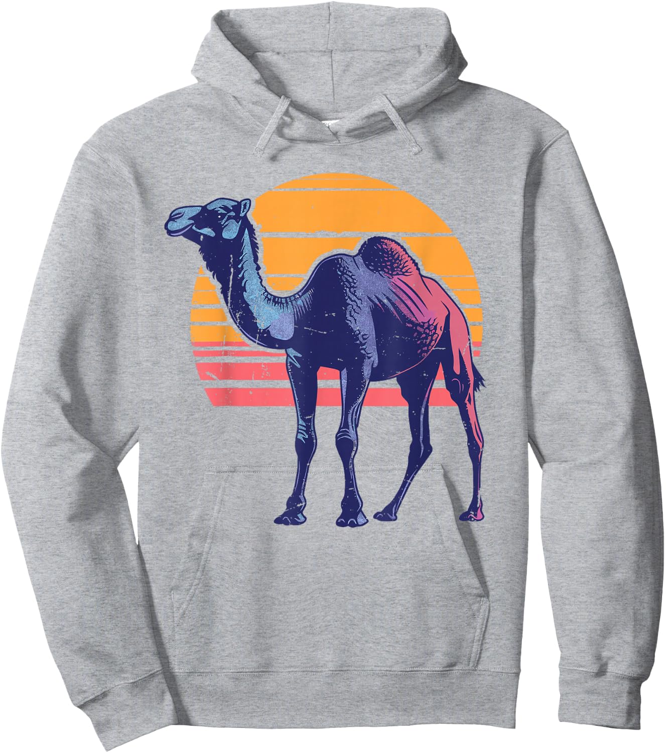 Camel Retro Vintage 80s Style Camel Desert Animals Lover Hoodie - Hoodie | Ash