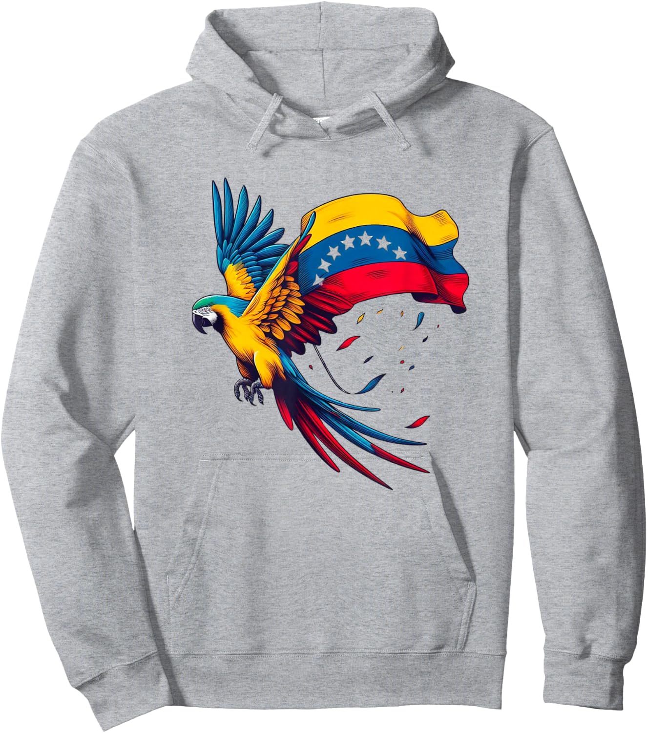 Venezuela 7 Stars Flag with Guacamaya Hoodie - Hoodie | Ash