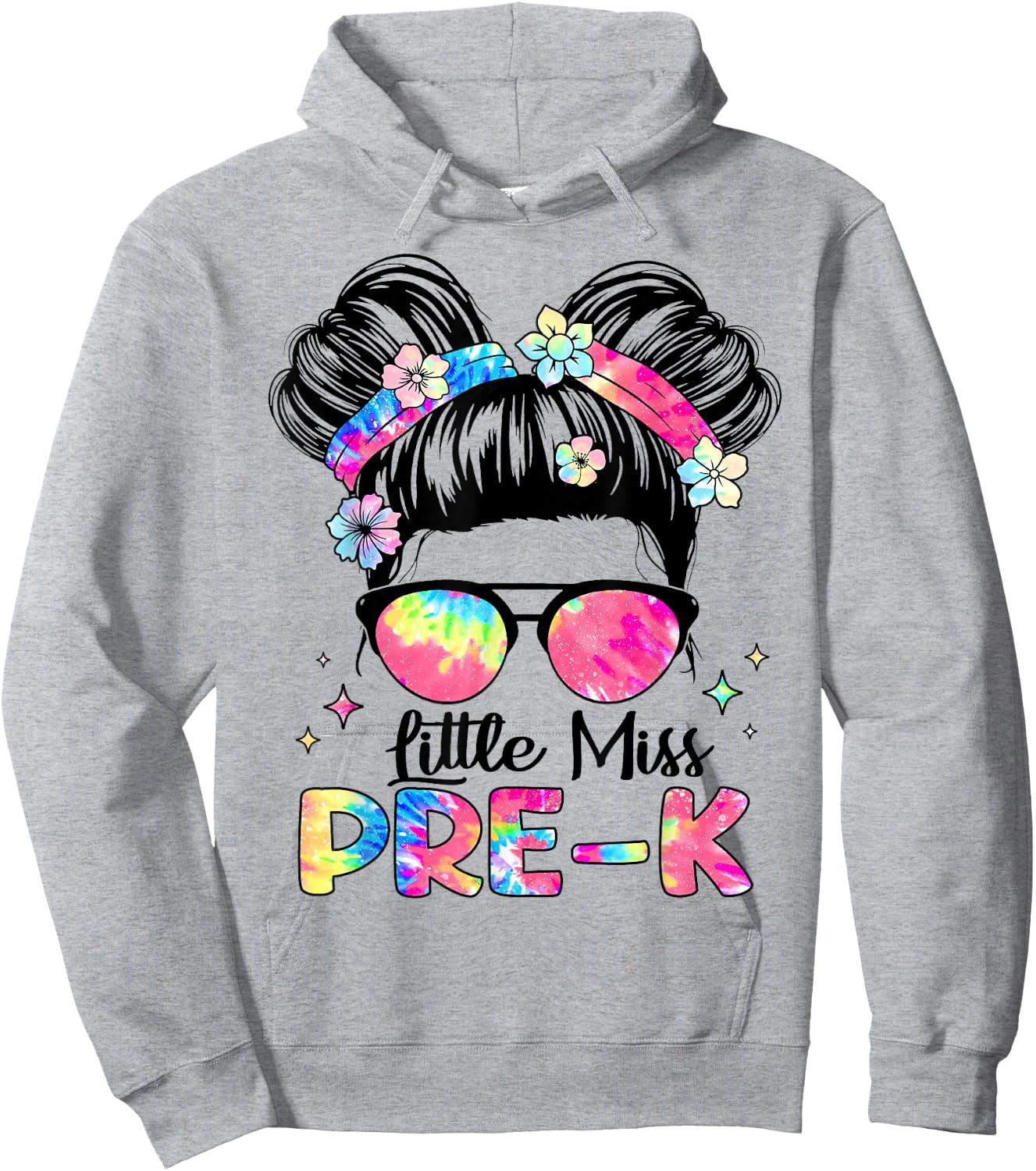 Little Miss Pre-K Girls Kids Back To School Preschool Hoodie - Hoodie | Ash