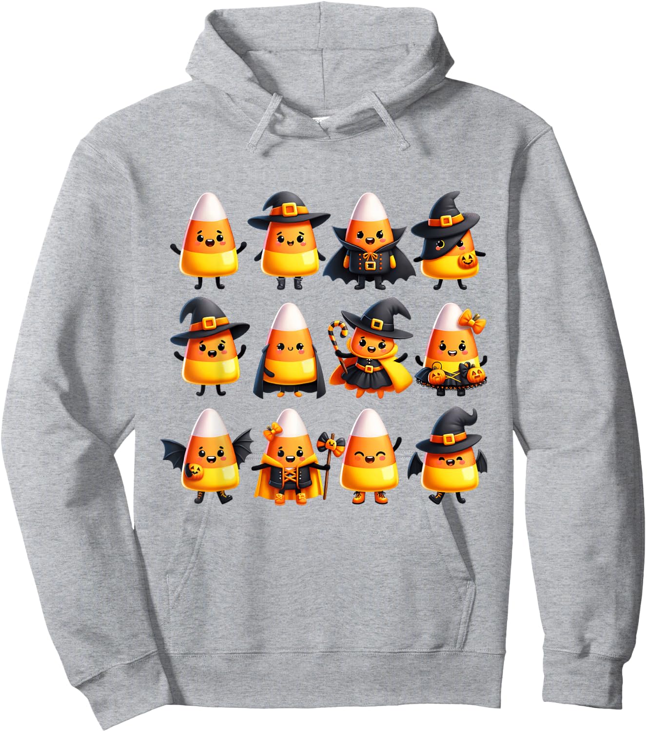 Adorable Halloween Candy Corn Characters in Costumes Hoodie - Hoodie | Ash