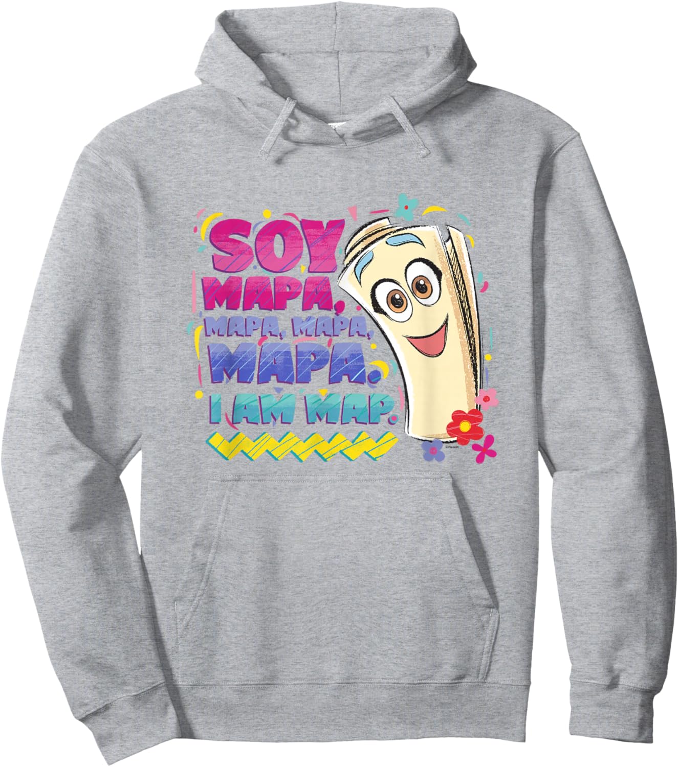 Dora the Explorer Soy Mapa Mapa Mapa Colorful Sketch Logo Hoodie - Hoodie | Ash